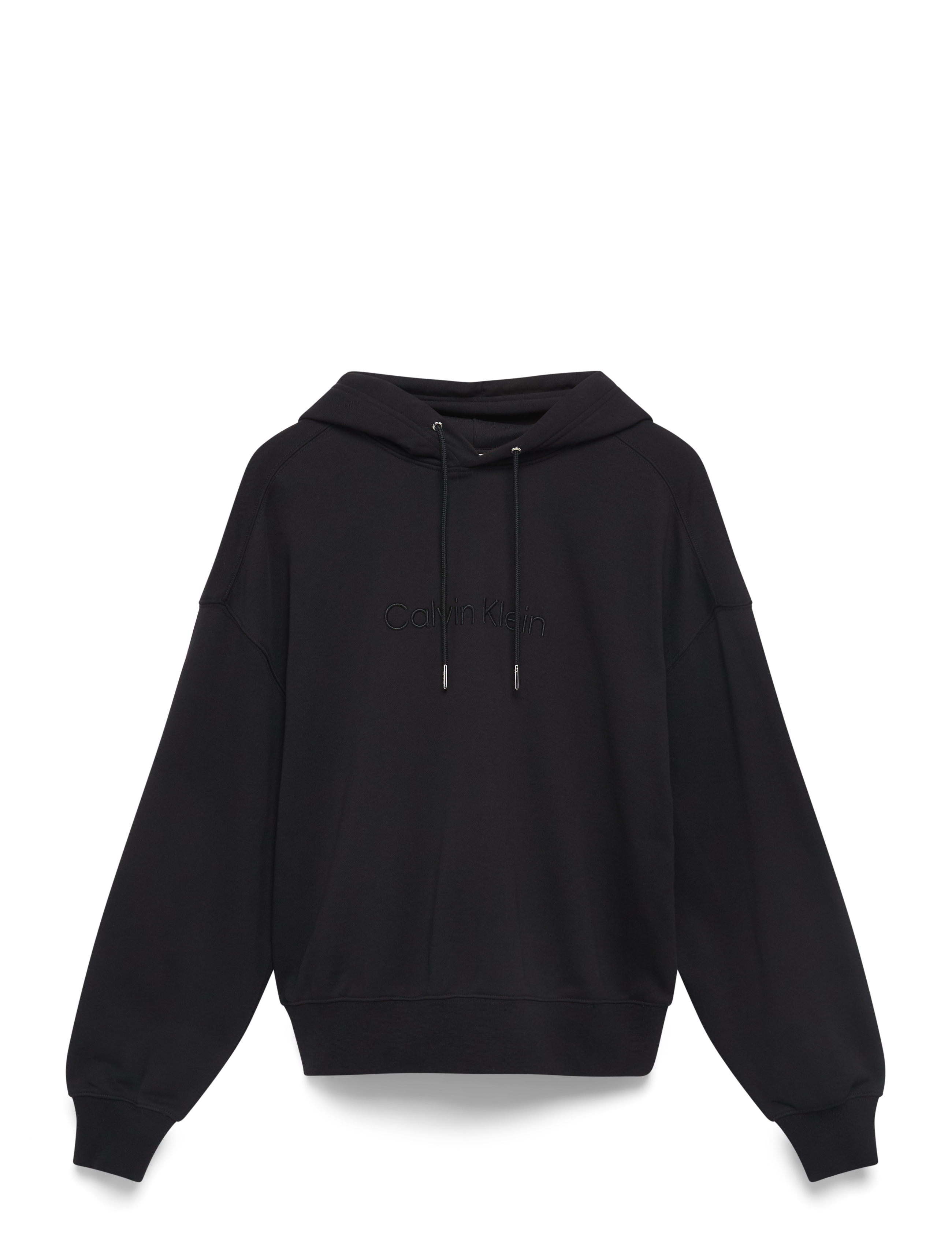Calvin Klein A- Logo Emb French Terry PO Hood - Hættetrøjer - BLACK / black