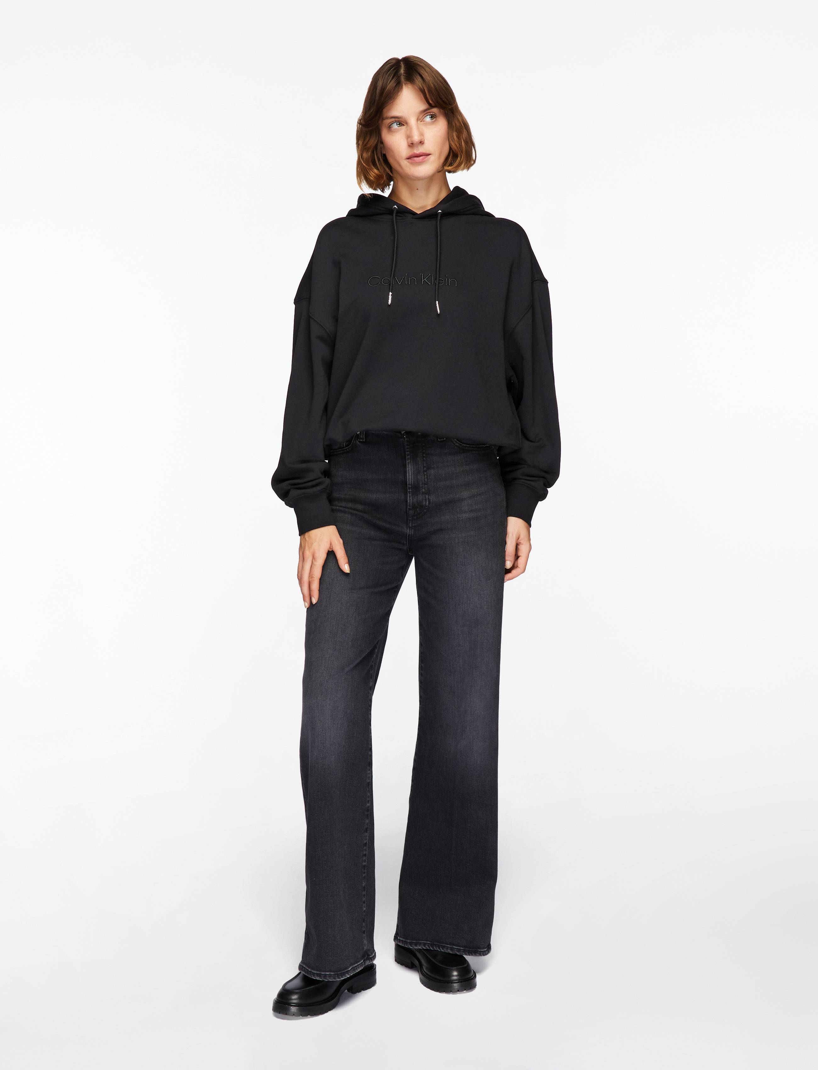 Calvin Klein - A- Logo Emb French Terry PO Hood - kapuzenpullover - black - 2
