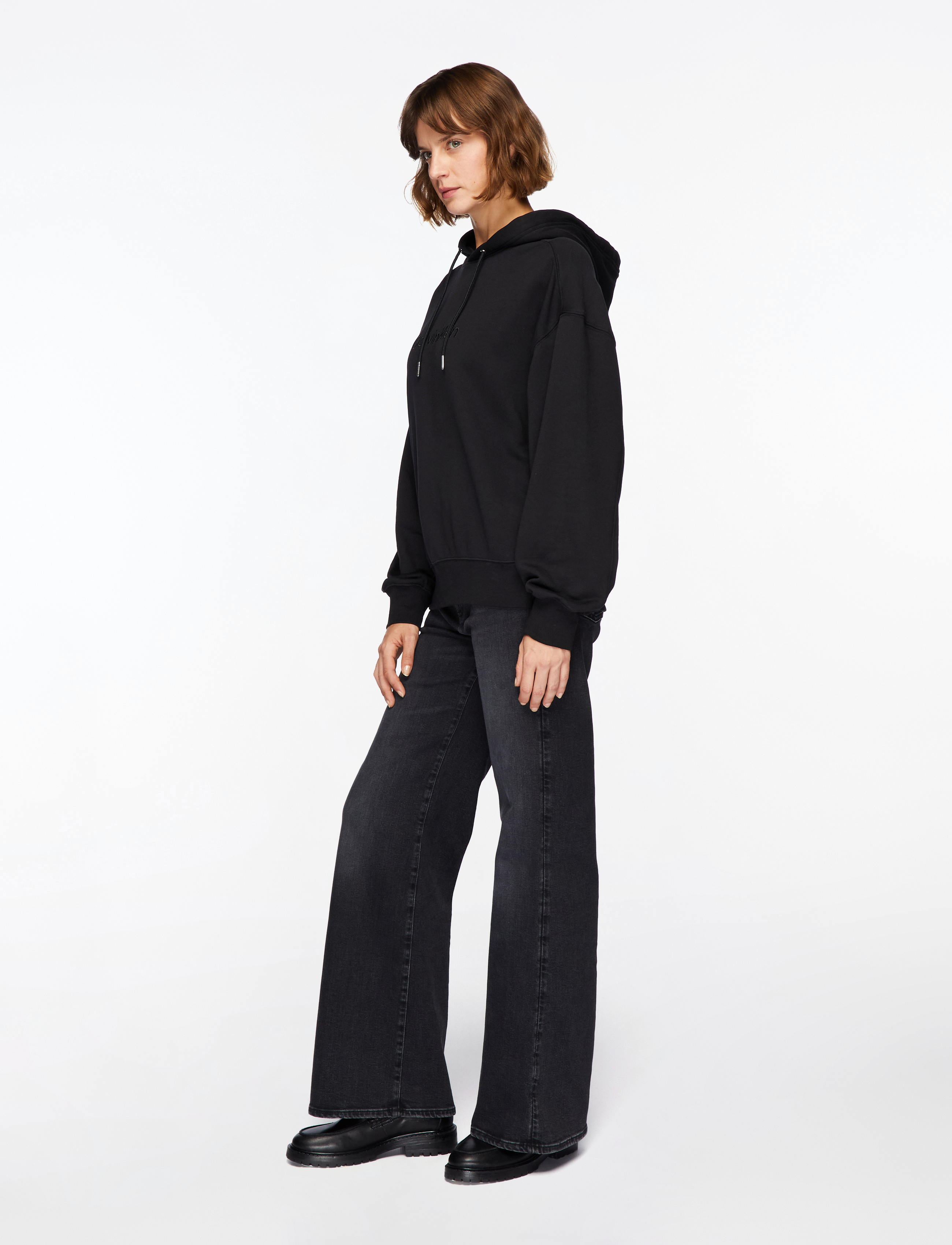 Calvin Klein - A- Logo Emb French Terry PO Hood - kapuzenpullover - black - 3