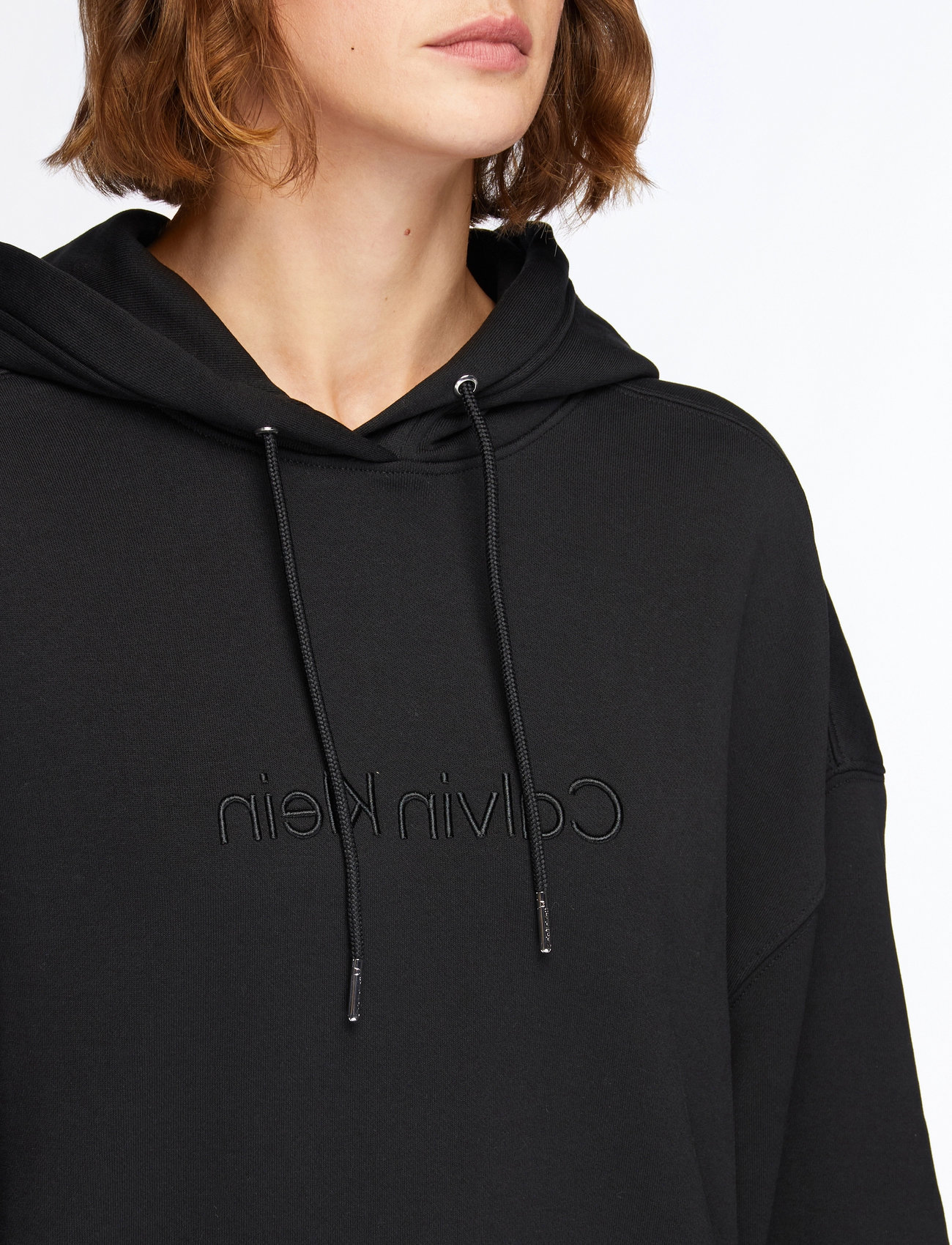 Calvin Klein - A- Logo Emb French Terry PO Hood - hoodies - black - 5