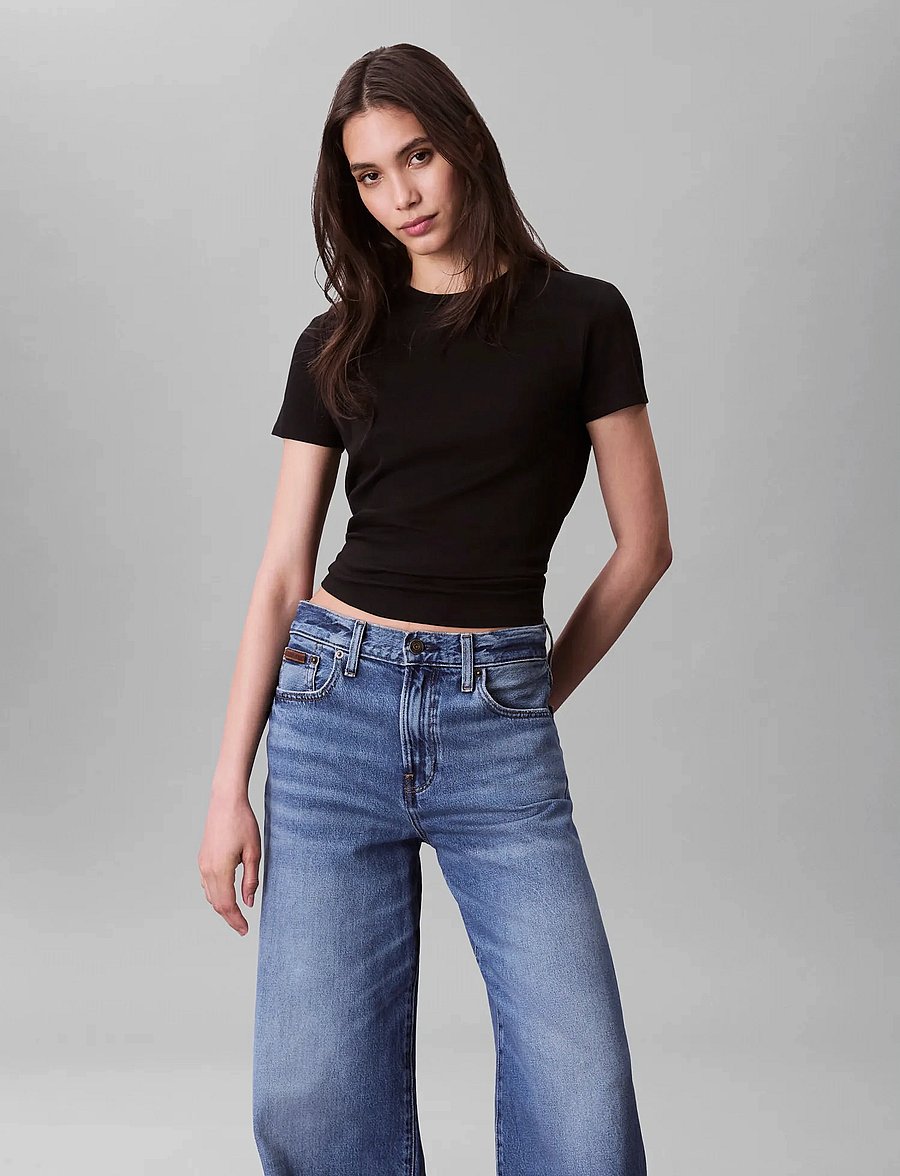 Calvin Klein - SS SUPIMA CREWNECK - t-shirts - black - 0
