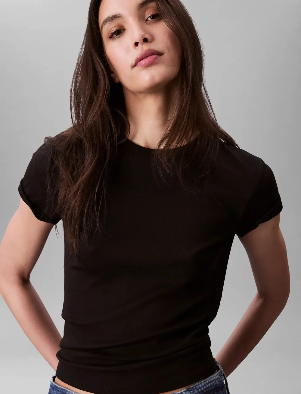 Calvin Klein - SS SUPIMA CREWNECK - t-shirts - black - 5