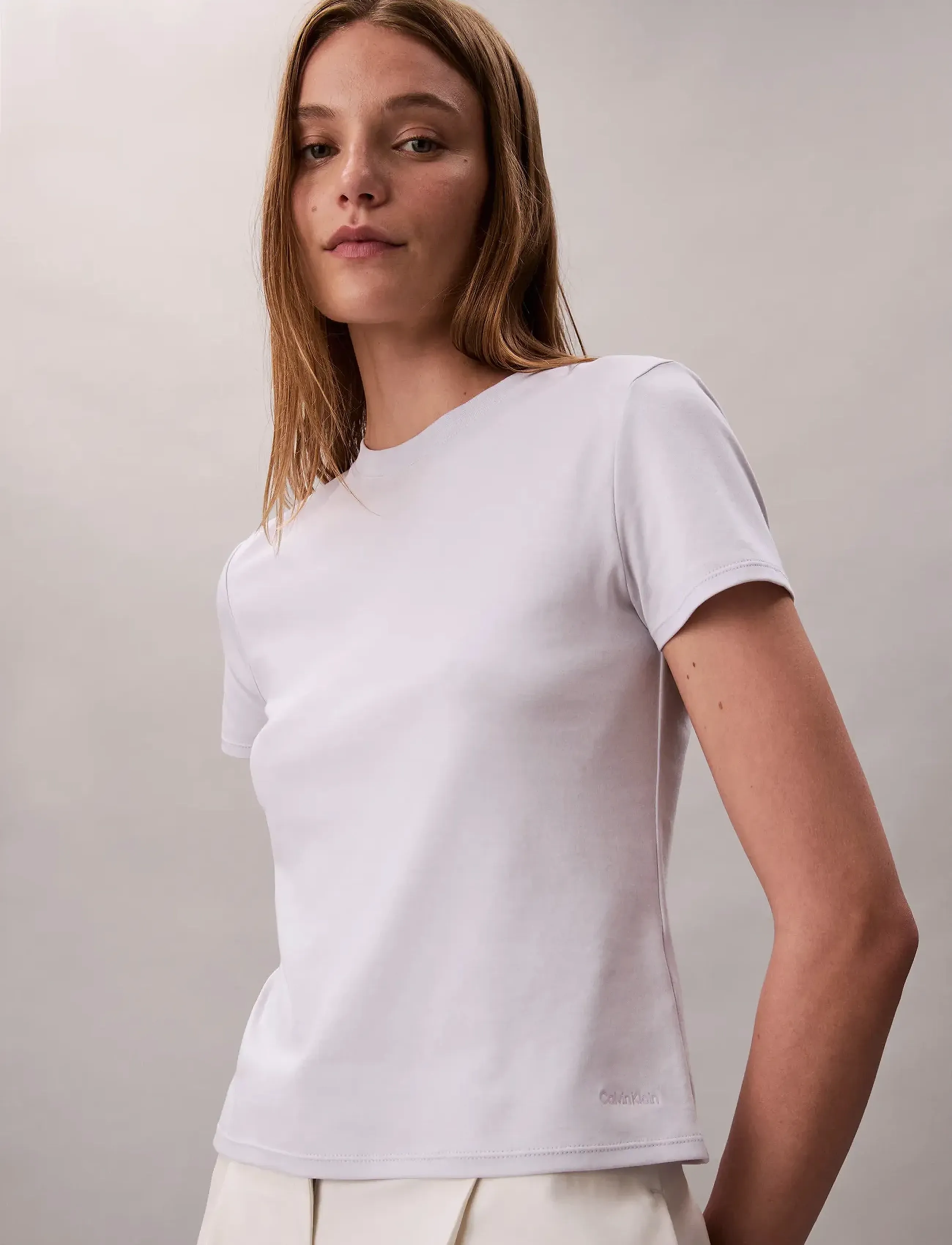 Calvin Klein - SS SUPIMA CREWNECK - t-shirts - lacey lilac - 3