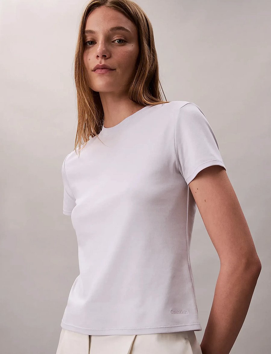 Calvin Klein - SS SUPIMA CREWNECK - t-shirts - lacey lilac - 3