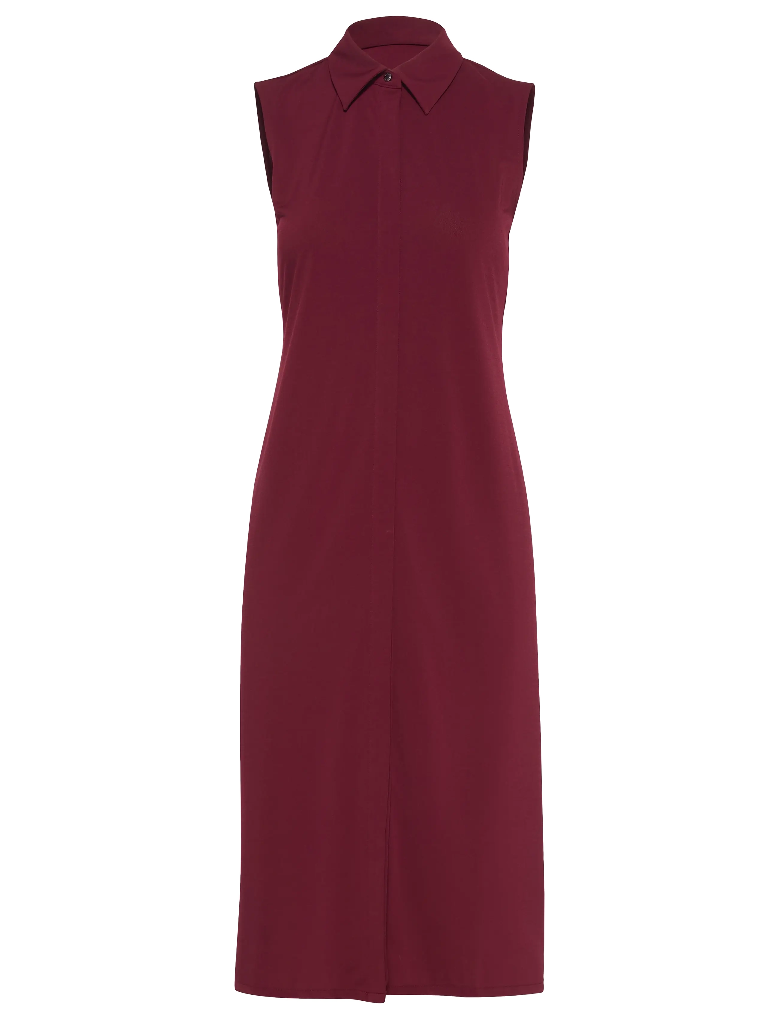 CALVIN KLEIN Sl Crepe Jersey Midi Polo Kleid Burgundy - L - Damen