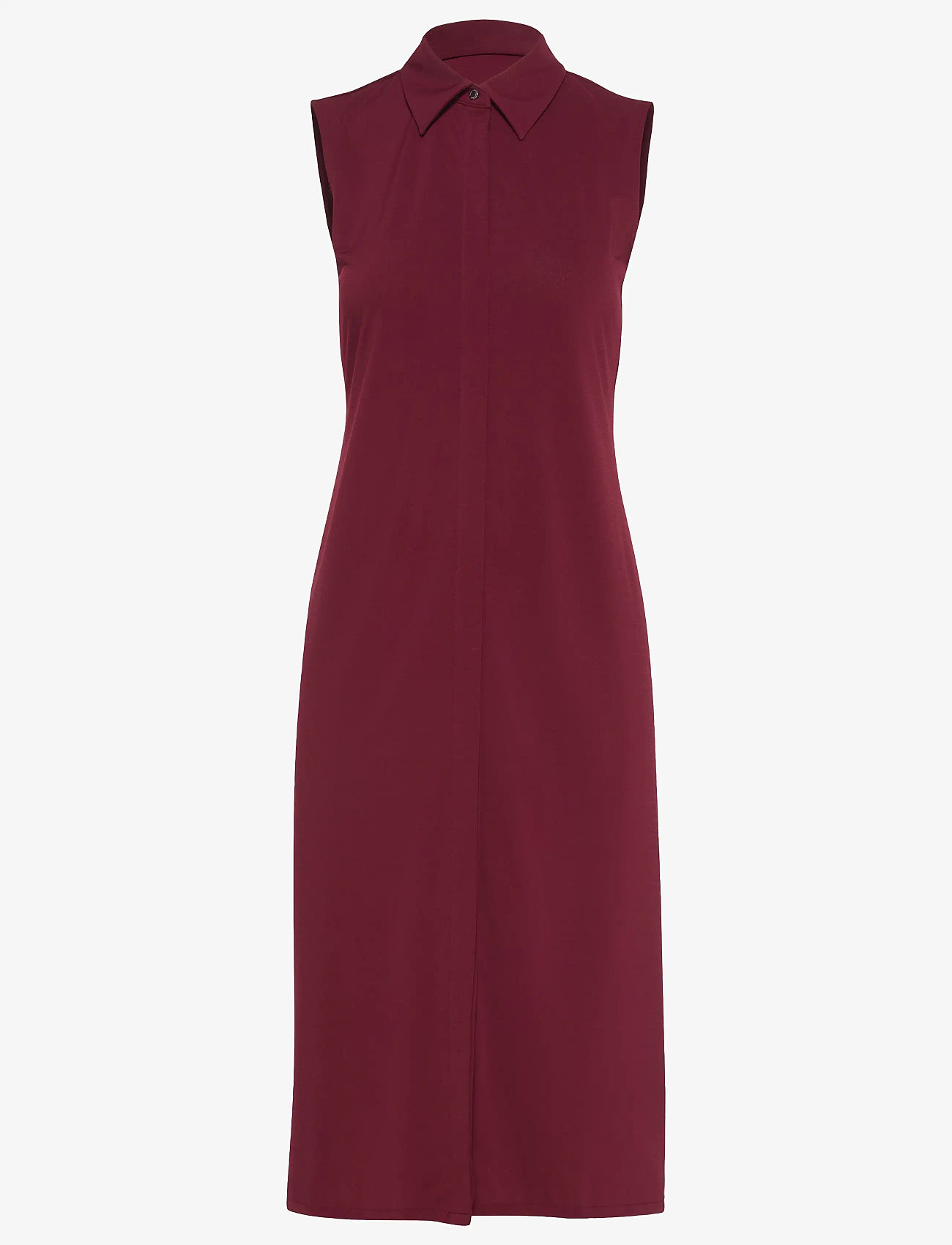 Calvin Klein - SL CREPE JERSEY MIDI POLO DRESS - hemdkleider - deep rouge - 1