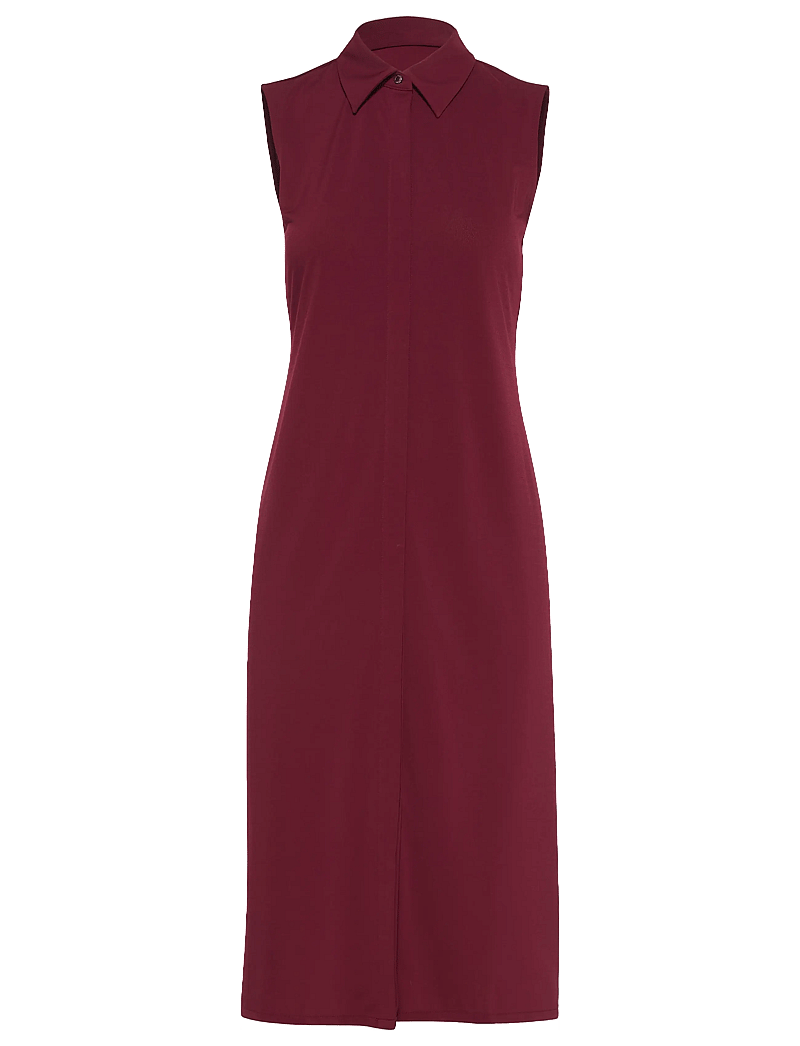 Calvin Klein - SL CREPE JERSEY MIDI POLO DRESS - hemdkleider - deep rouge - 1