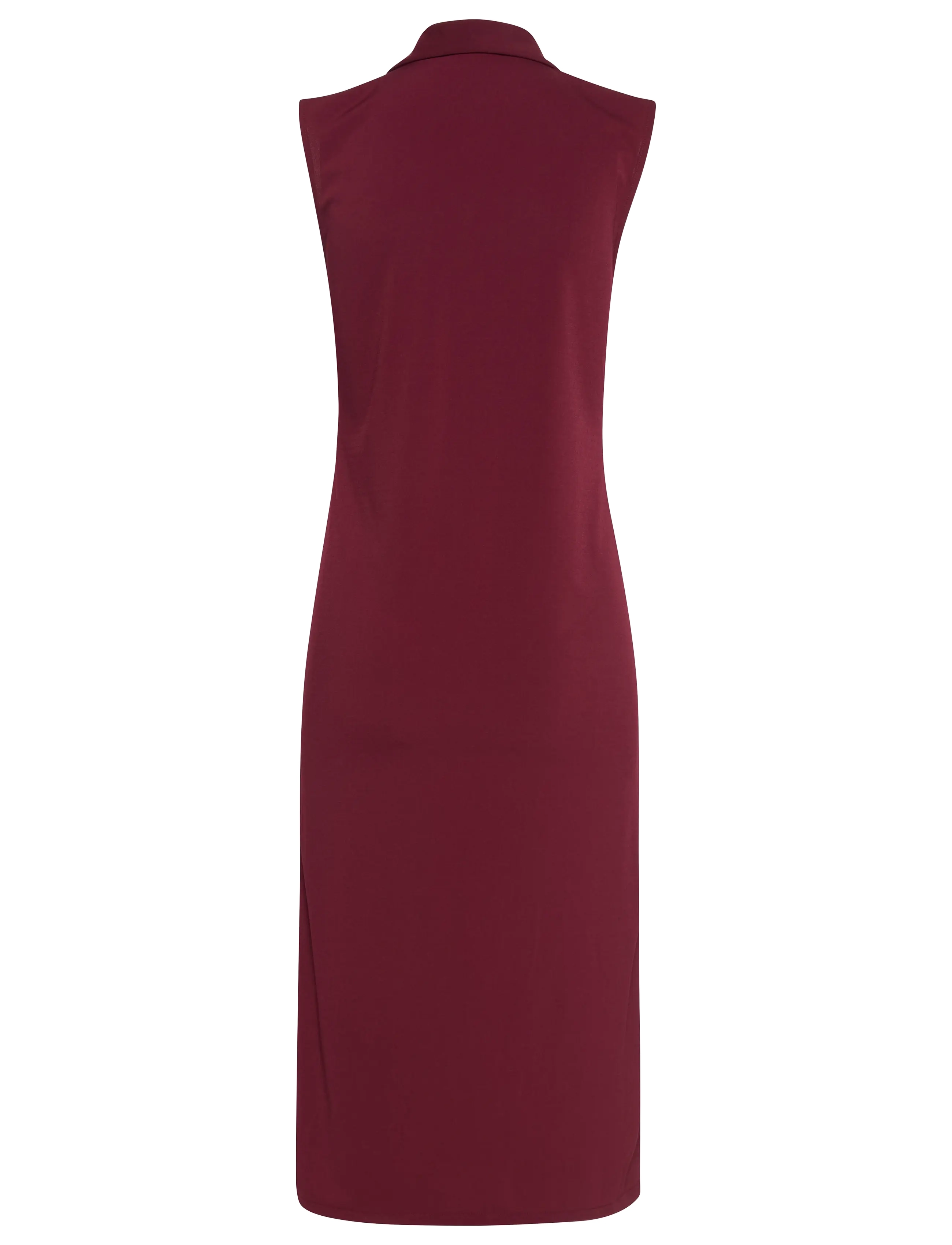 Calvin Klein - SL CREPE JERSEY MIDI POLO DRESS - skjortekjoler - deep rouge - 2