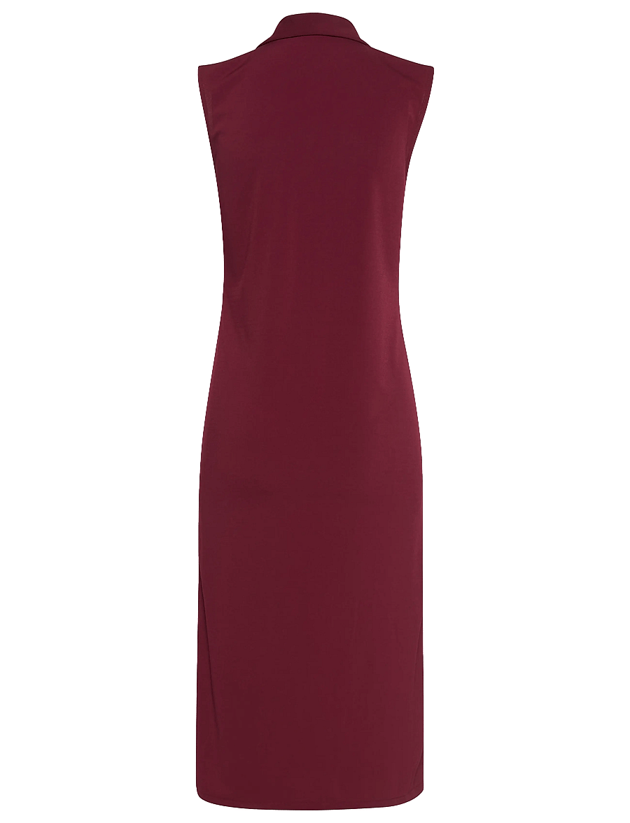 Calvin Klein - SL CREPE JERSEY MIDI POLO DRESS - skjortekjoler - deep rouge - 2