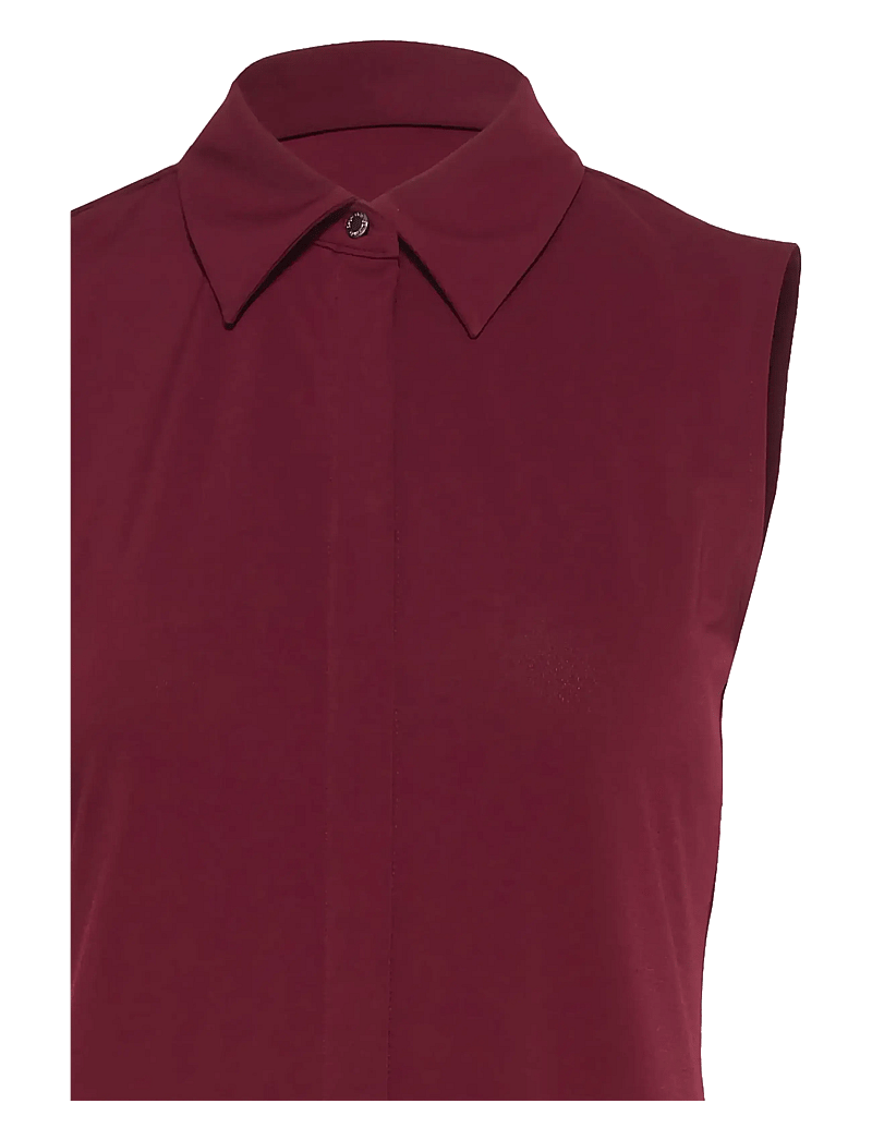 Calvin Klein - SL CREPE JERSEY MIDI POLO DRESS - hemdkleider - deep rouge - 3