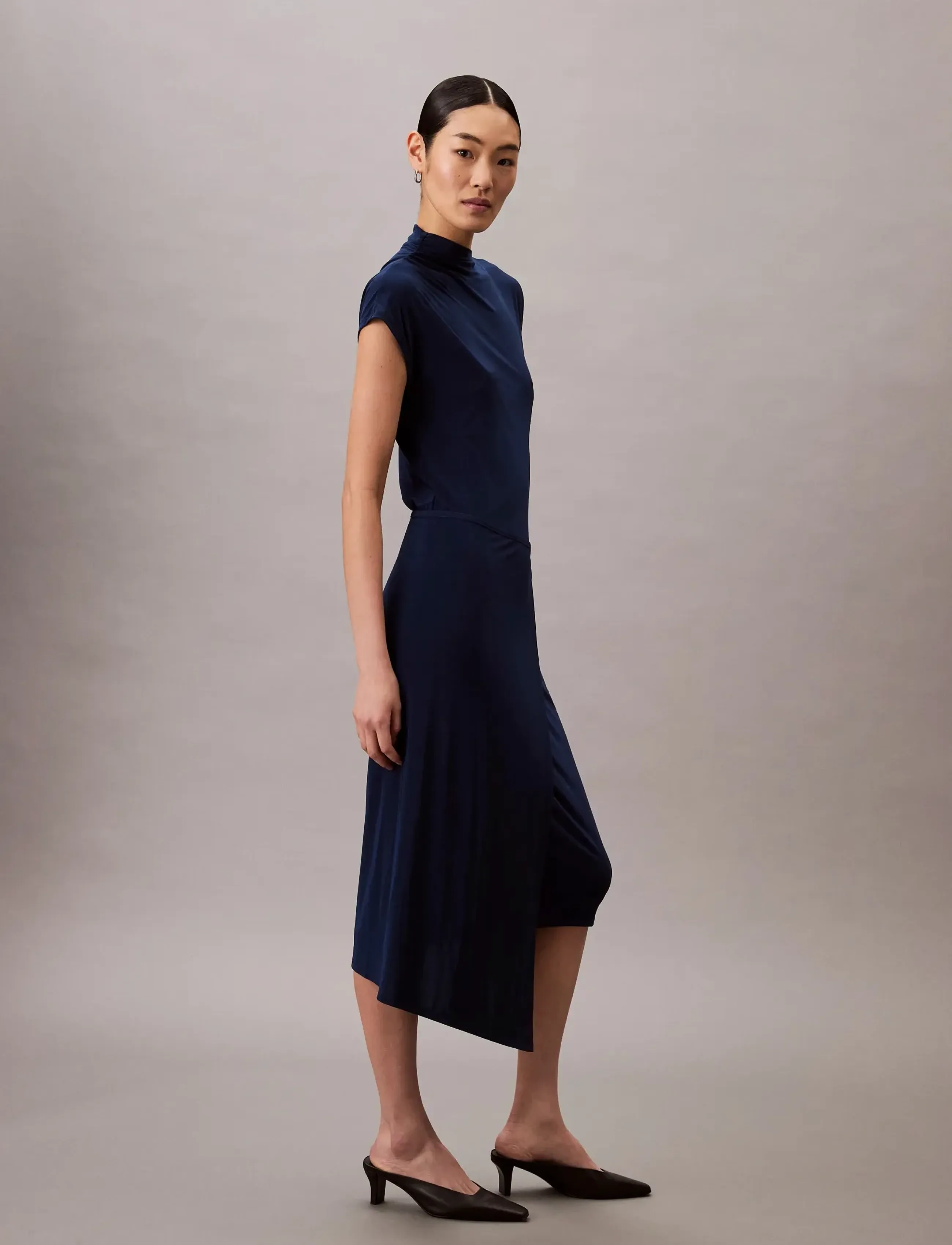 Calvin Klein - SS CLOSE TO BODY WRAP MIDI DRESS - pageant blue - 4