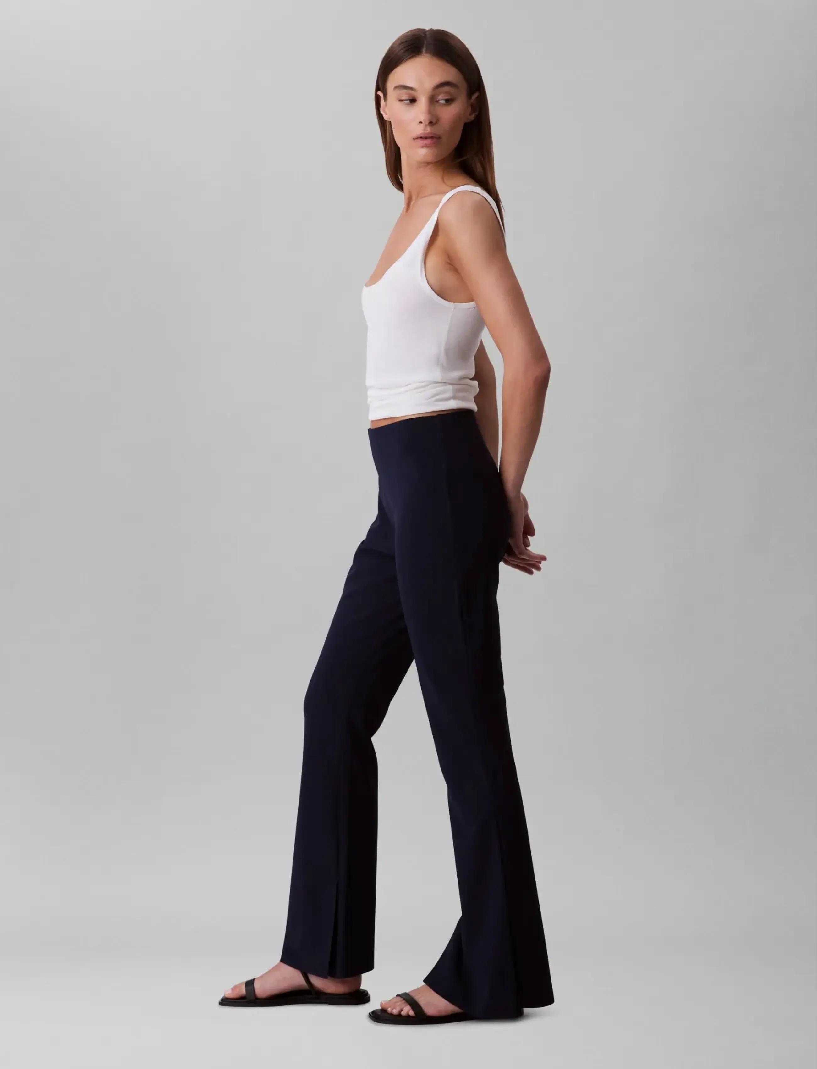 Calvin Klein - EU STRETCH CREPE STRAIGHT PANT - formell - dark sapphire - 5