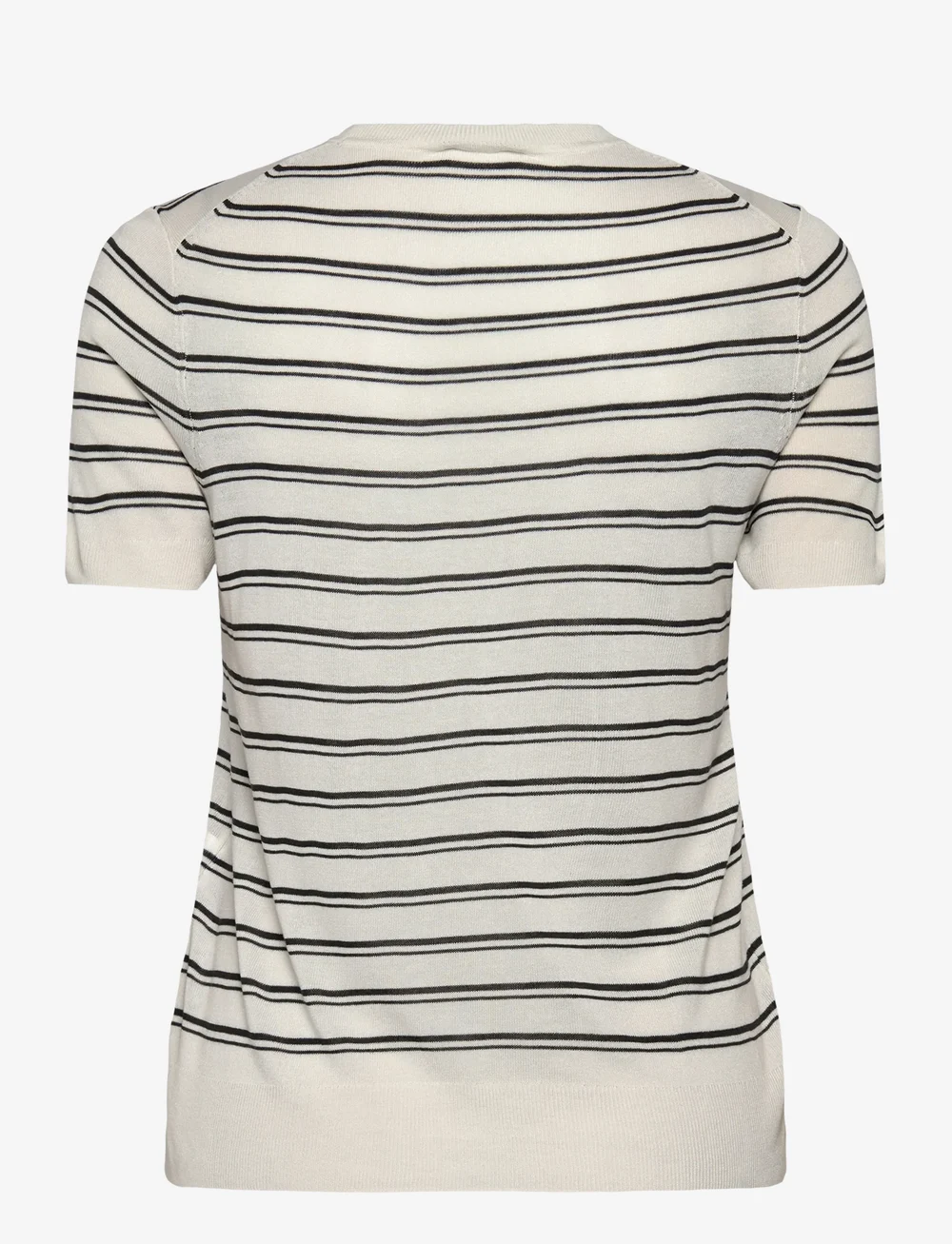 Calvin Klein - Viscose Short Sleeve Sweater Str - pulls - tofu stripe - 2