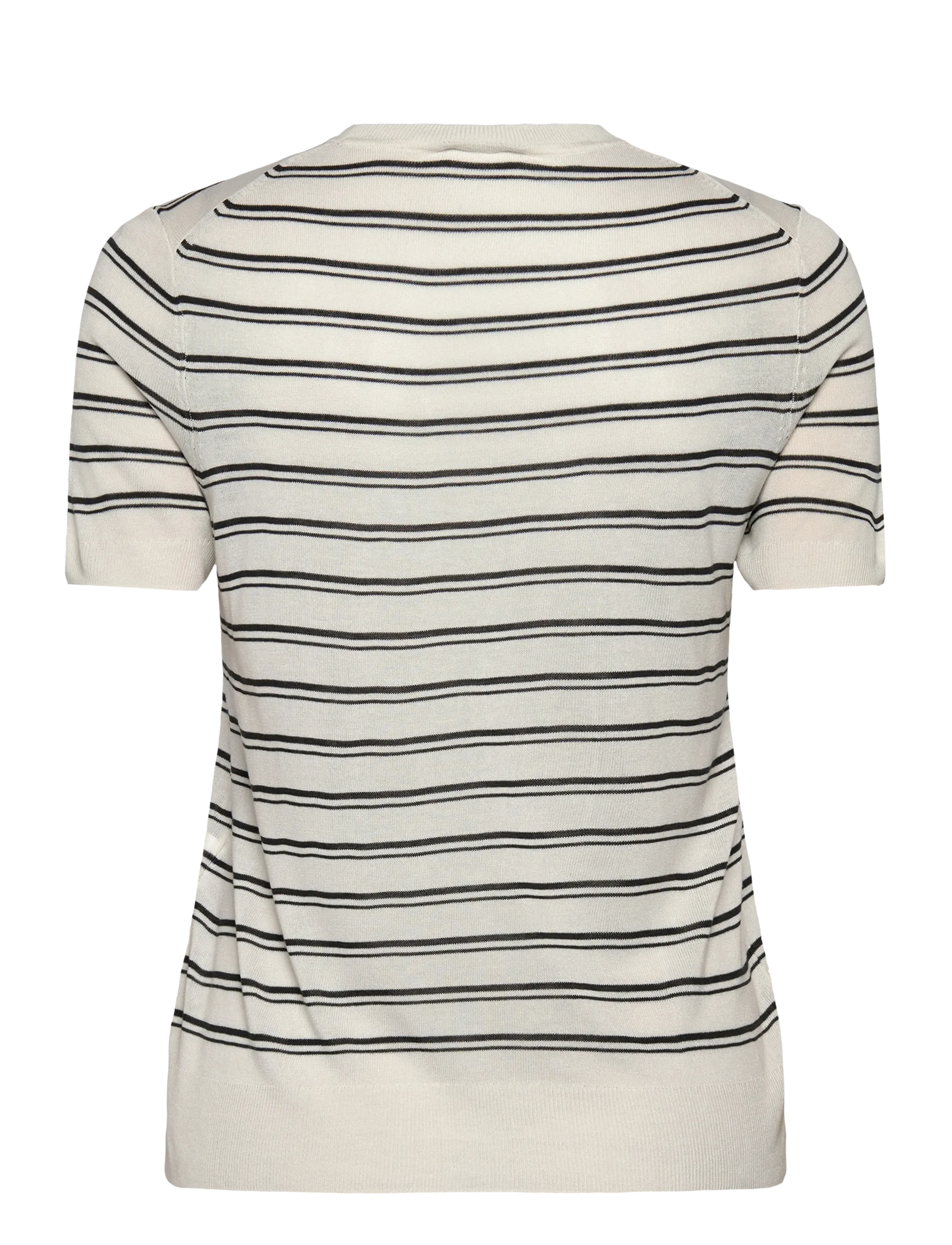 Calvin Klein - Viscose Short Sleeve Sweater Str - džemperi - tofu stripe - 2