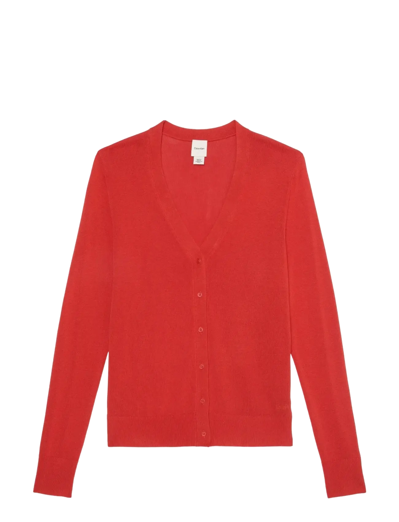 Calvin Klein Fine Gauge Viscose Cardigan - Transitional Layering - ADRENALINE RUSH / red
