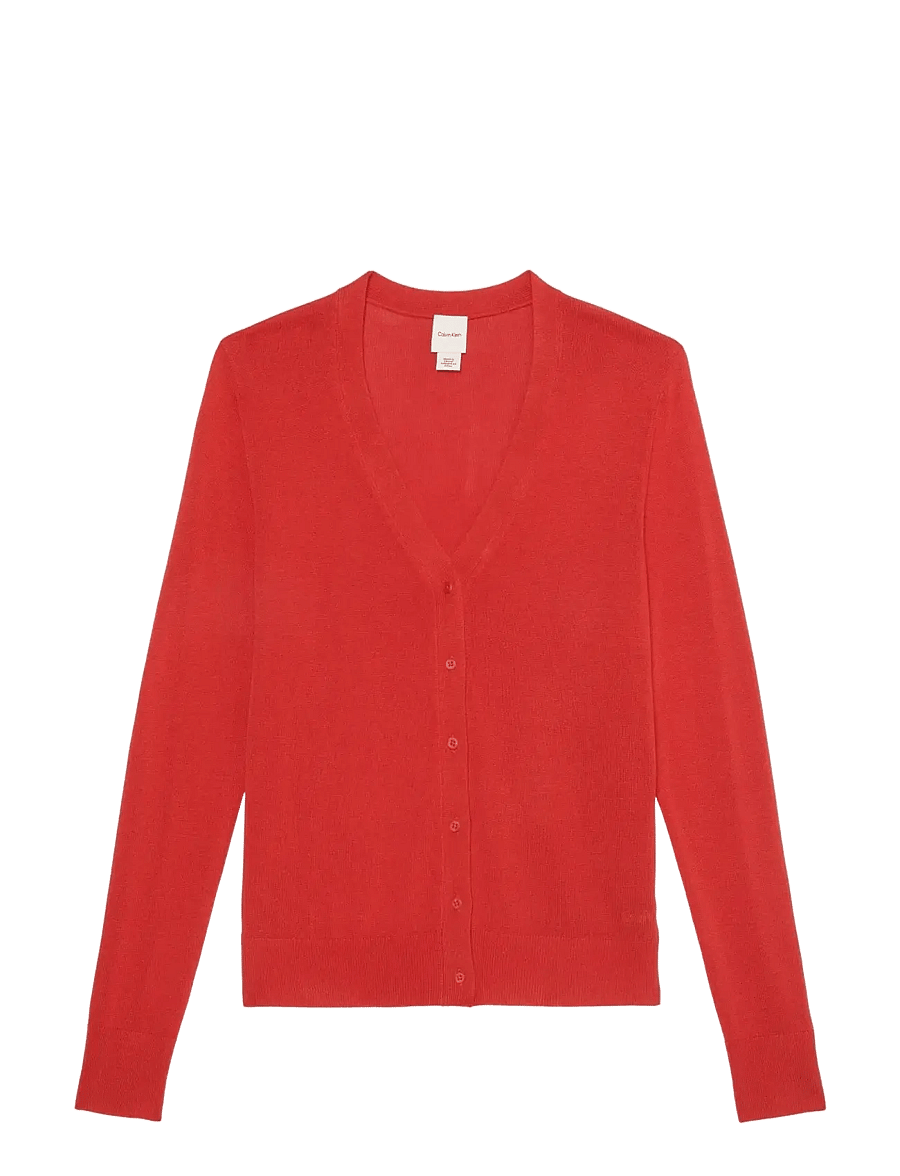 Calvin Klein - Fine Gauge Viscose Cardigan - strickjacken - adrenaline rush - 1