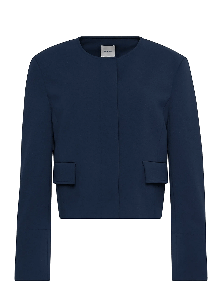 Calvin Klein - EU STRETCH CREPE LADY JACKET - cropped-blazer - dark sapphire - 0