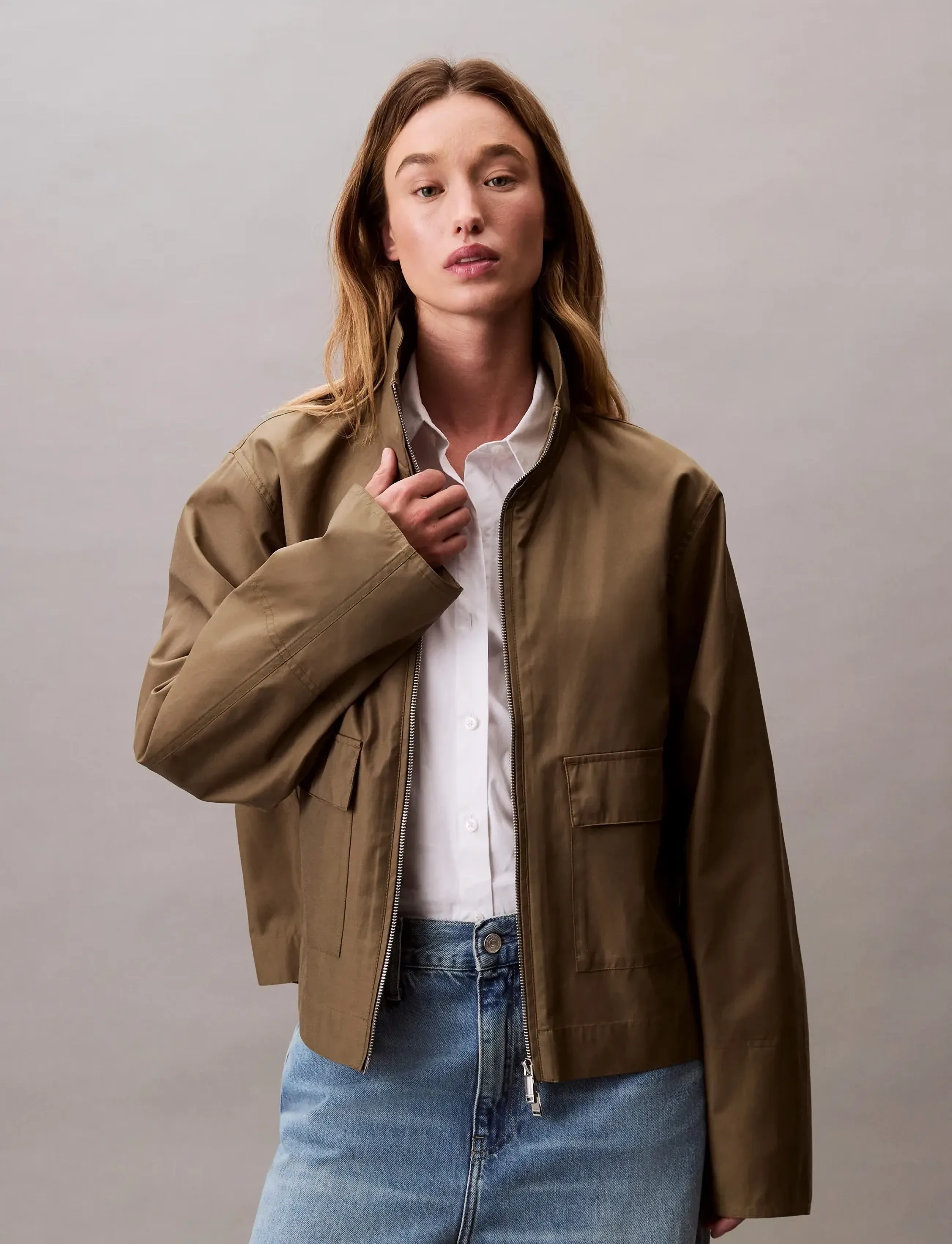 Calvin Klein - SHORT COTTON JACKET - tunna jackor - capers - 4