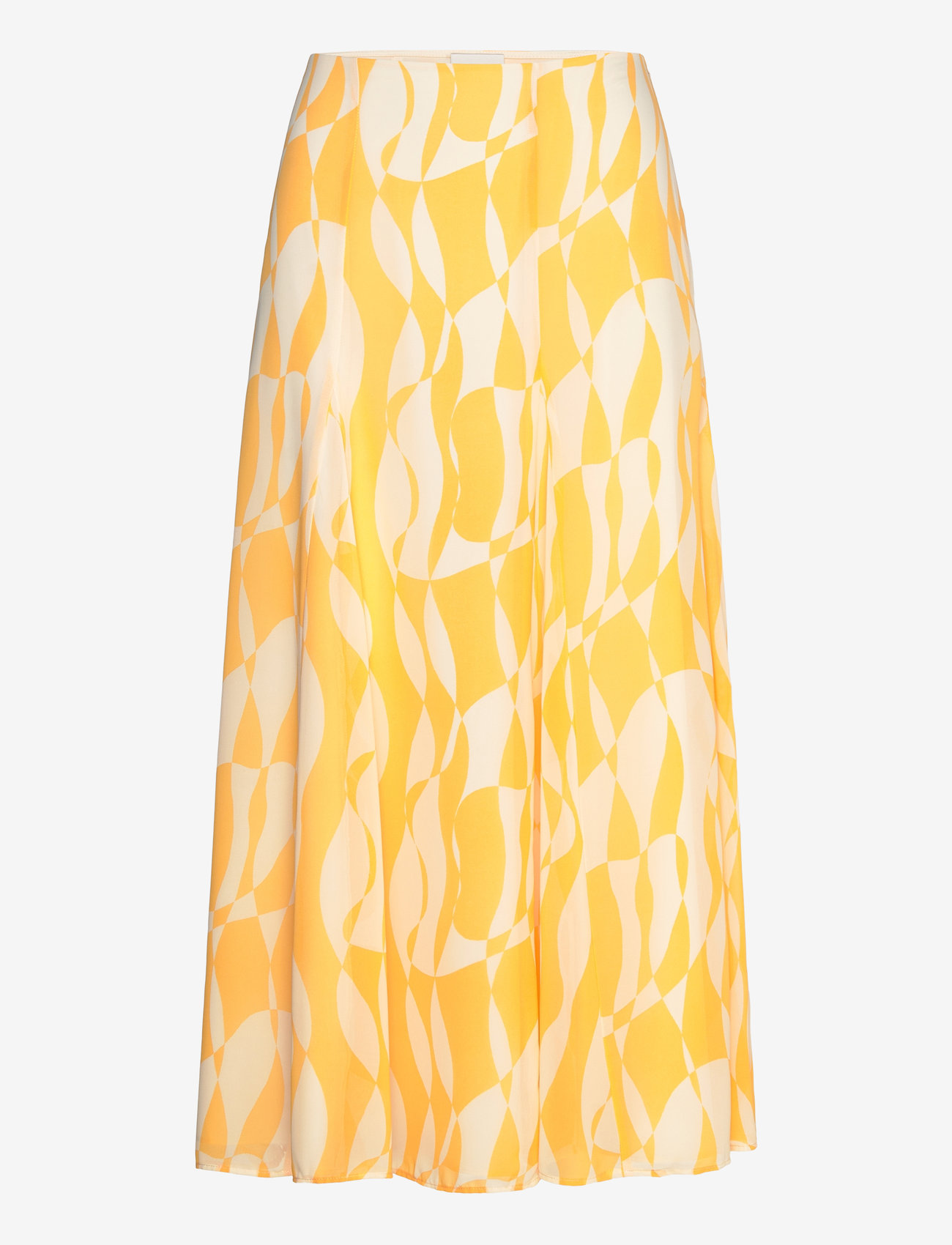 Calvin Klein - PRINTED CHIFFON GODET MIDI SKIRT - midi kjolar - 19103 csw25s_p084+2_lemon amber - 1