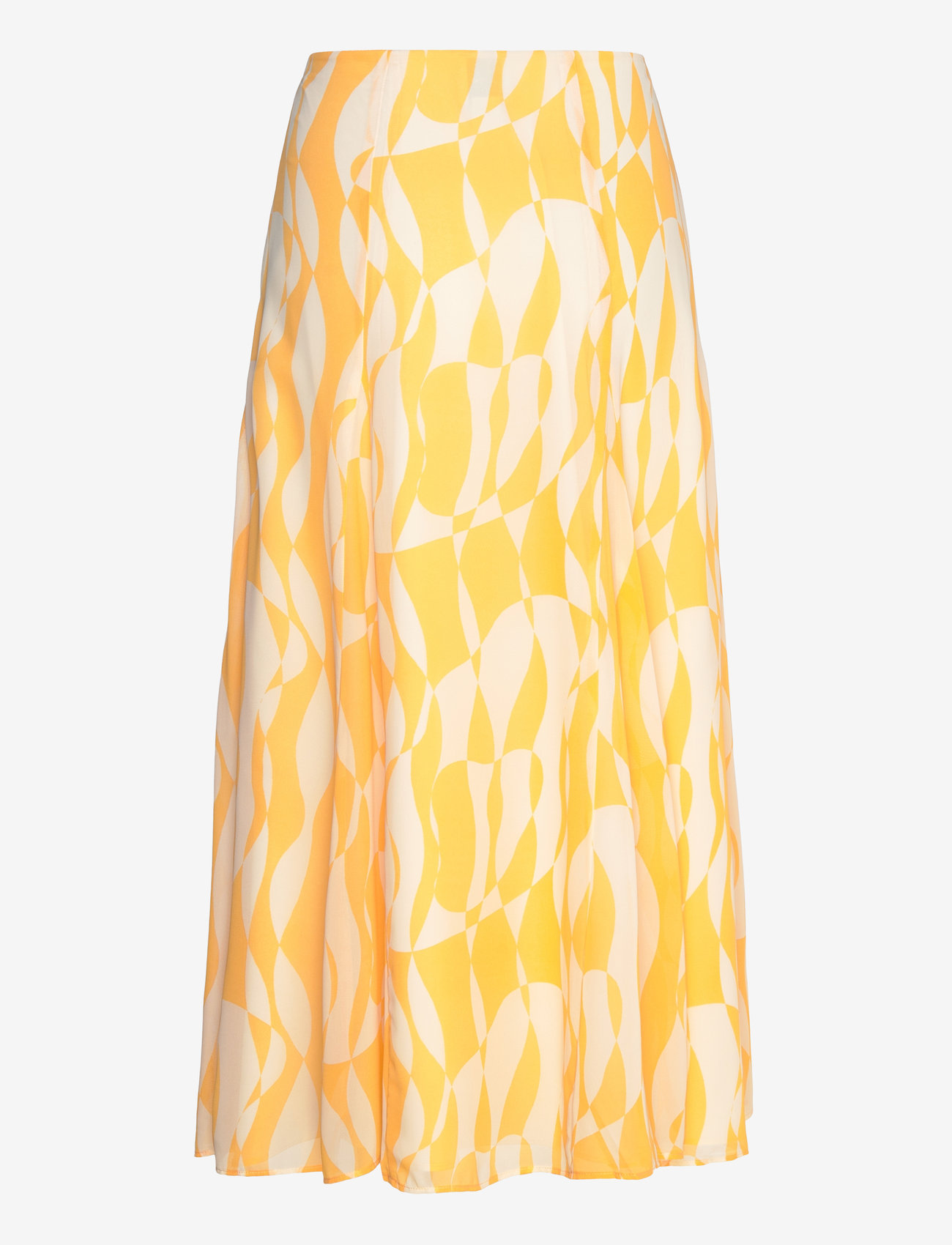 Calvin Klein - PRINTED CHIFFON GODET MIDI SKIRT - midi kjolar - 19103 csw25s_p084+2_lemon amber - 2