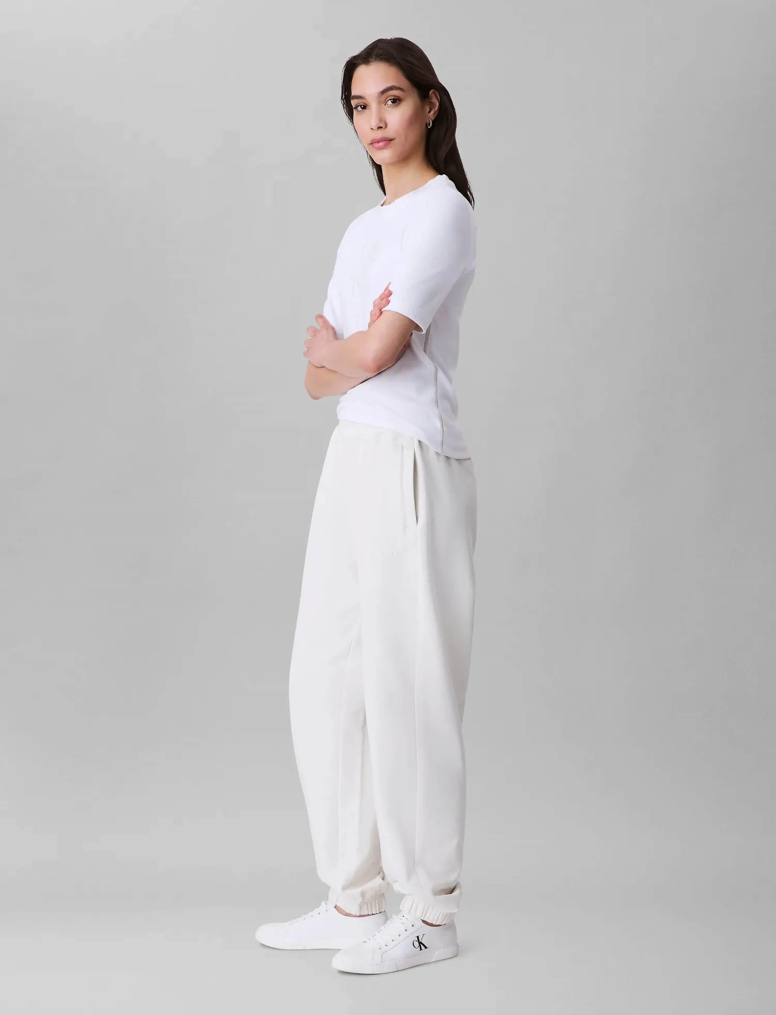 Calvin Klein - A-LS FRENCH TERRY EMB LOGO PANT - tofu - 3