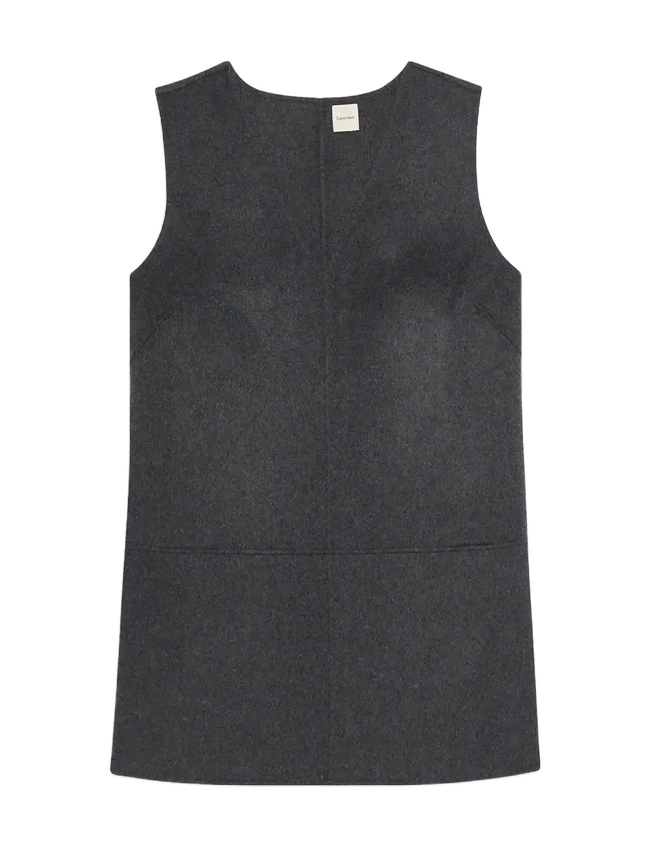 Calvin Klein Doubleface V Neck Mini Shift Dre - Kleider - GUNMETAL MELANGE B85 / grey