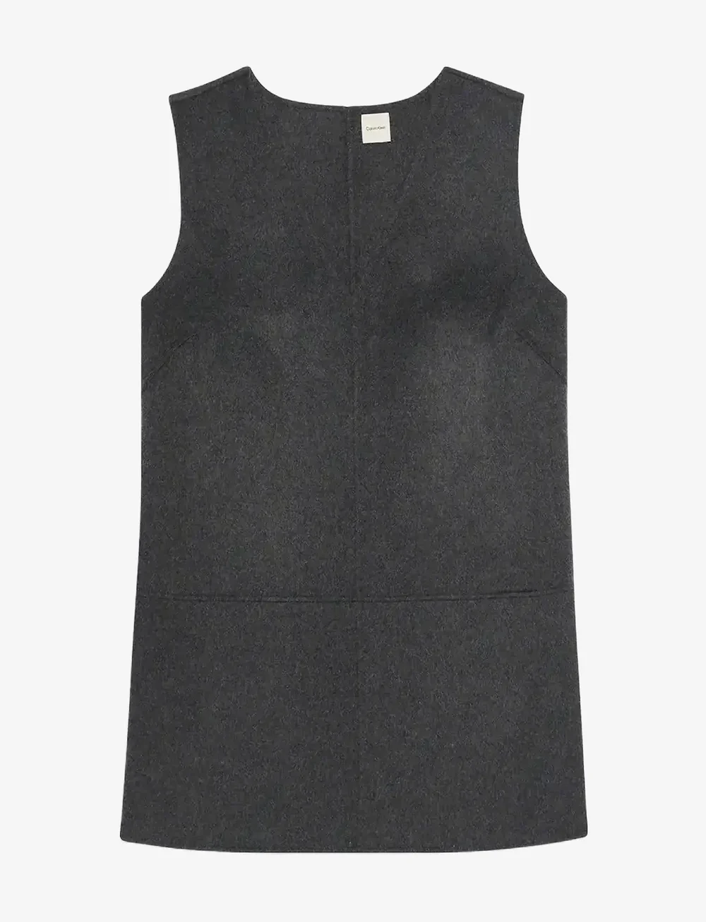 Calvin Klein - Doubleface V Neck Mini Shift Dre - kurze kleider - gunmetal melange b85 - 1