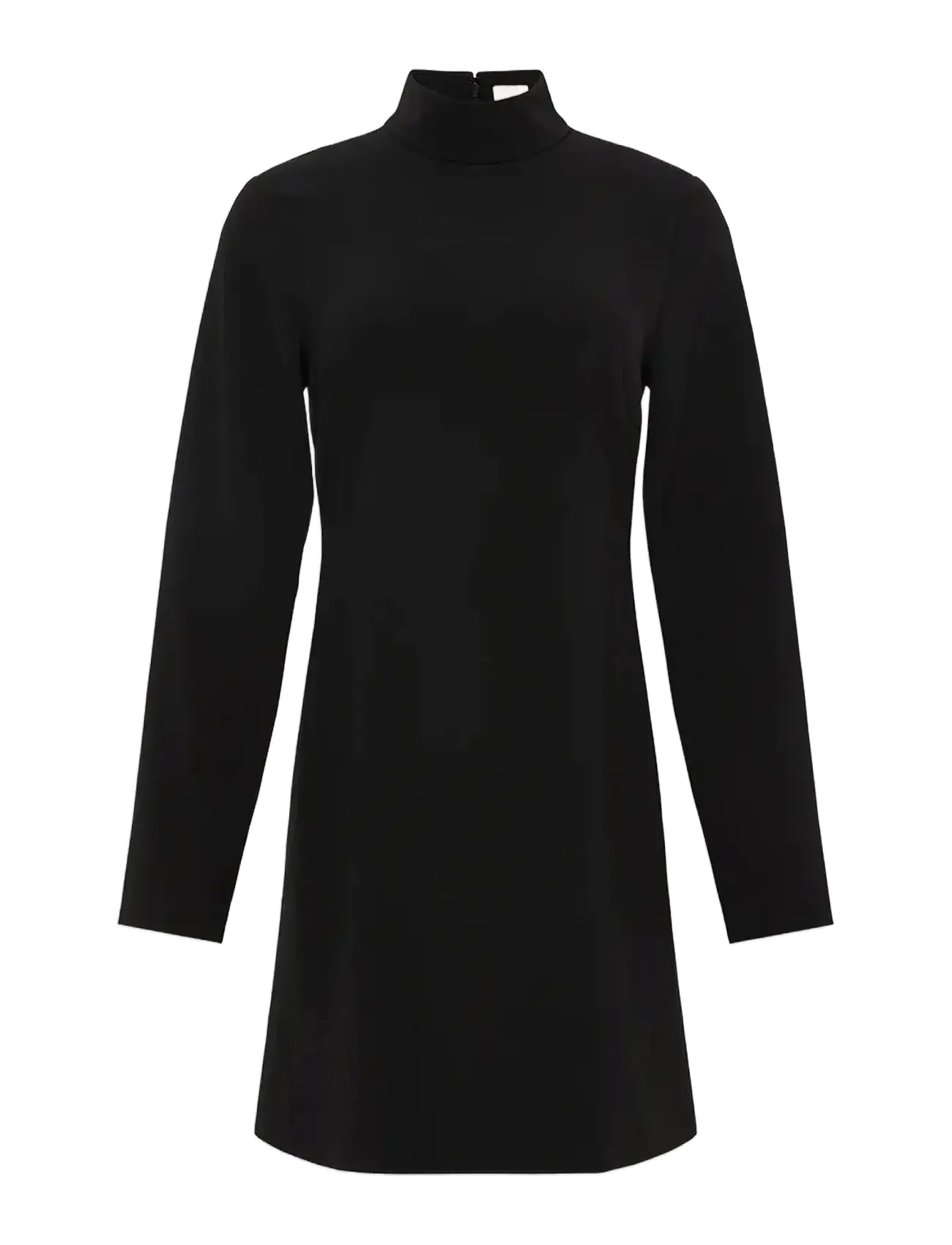 CALVIN KLEIN Crepe Ls Rollkragen Mini Kleid Schwarz - 34 - Damen