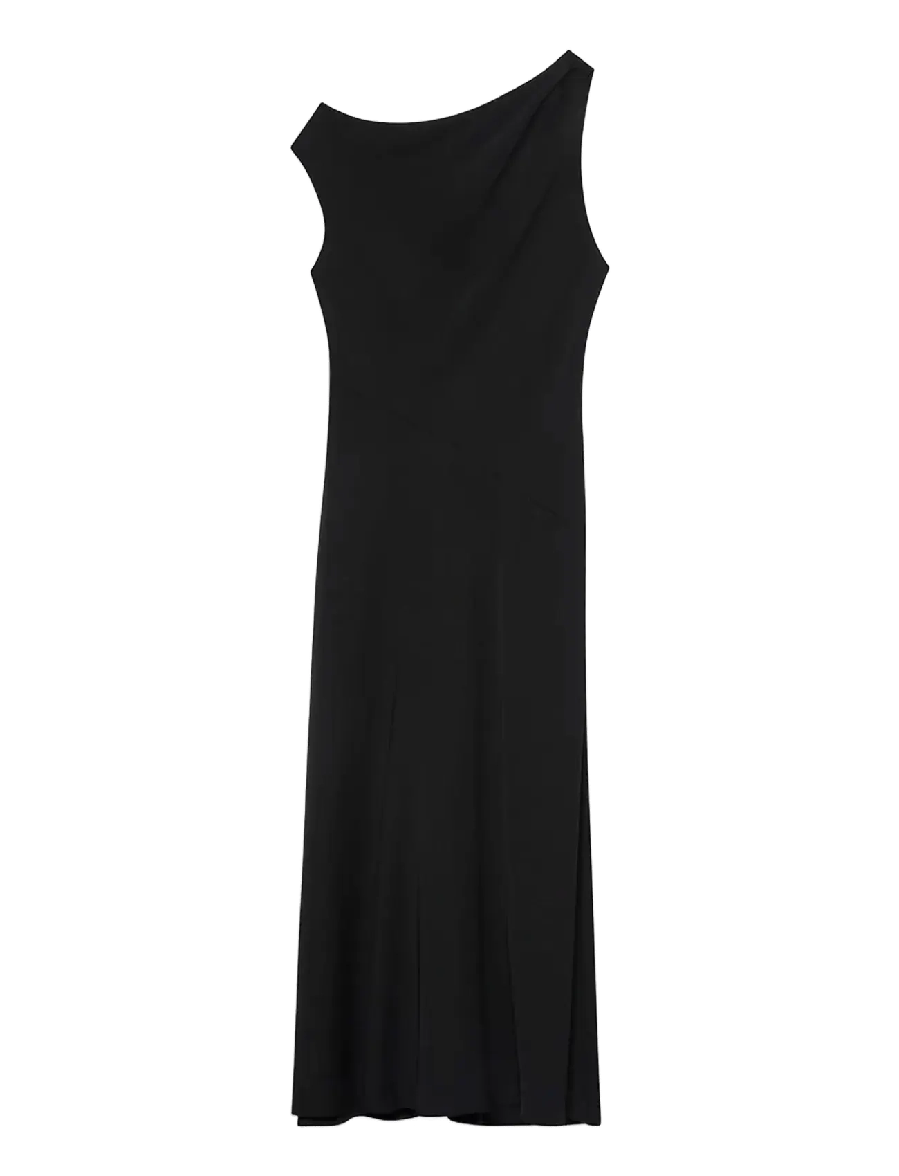 CALVIN KLEIN Crepe One Schulter Kleid Schwarz - XS - Damen