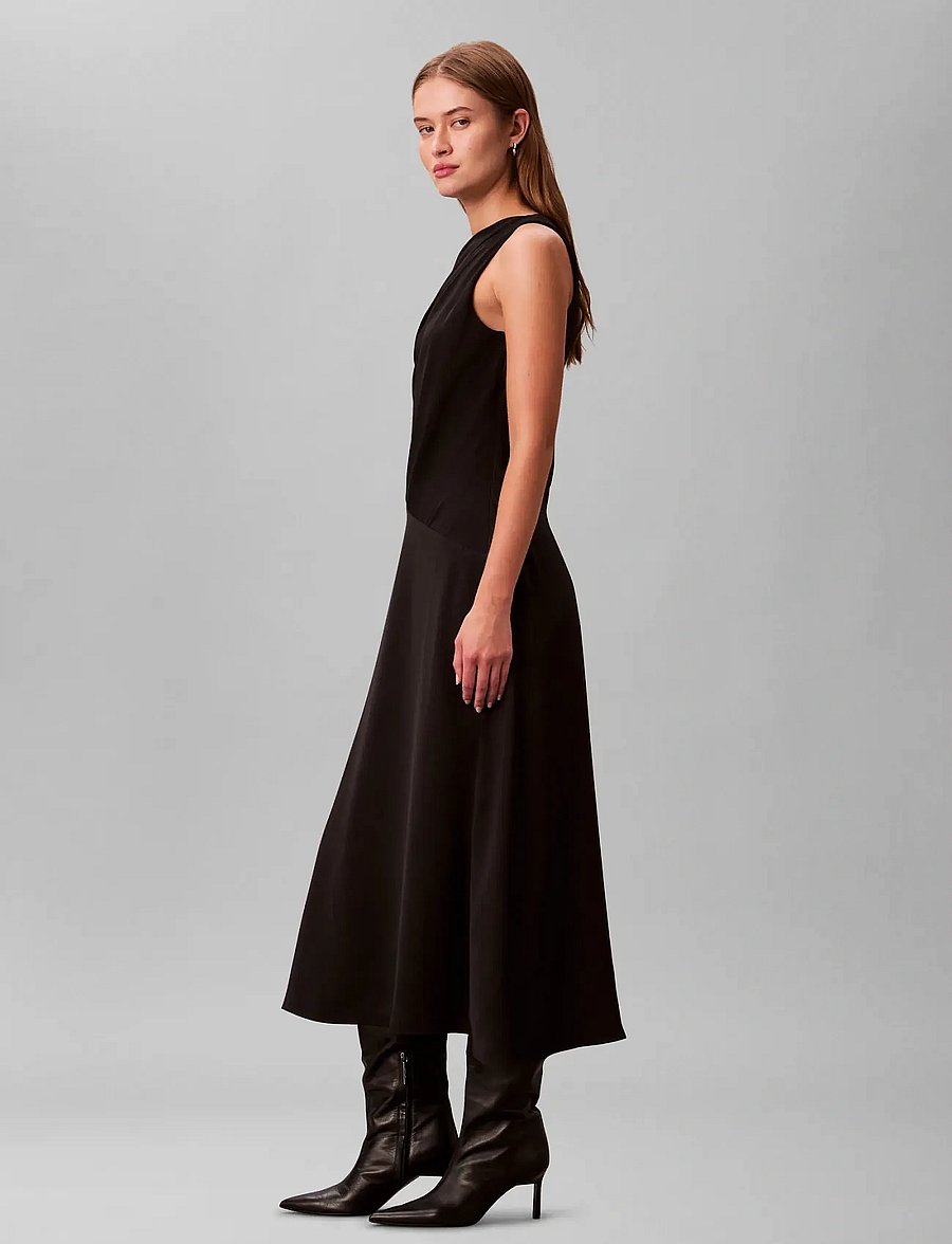 Calvin Klein - Crepe One Shoulder Dress - partykleider - black - 4