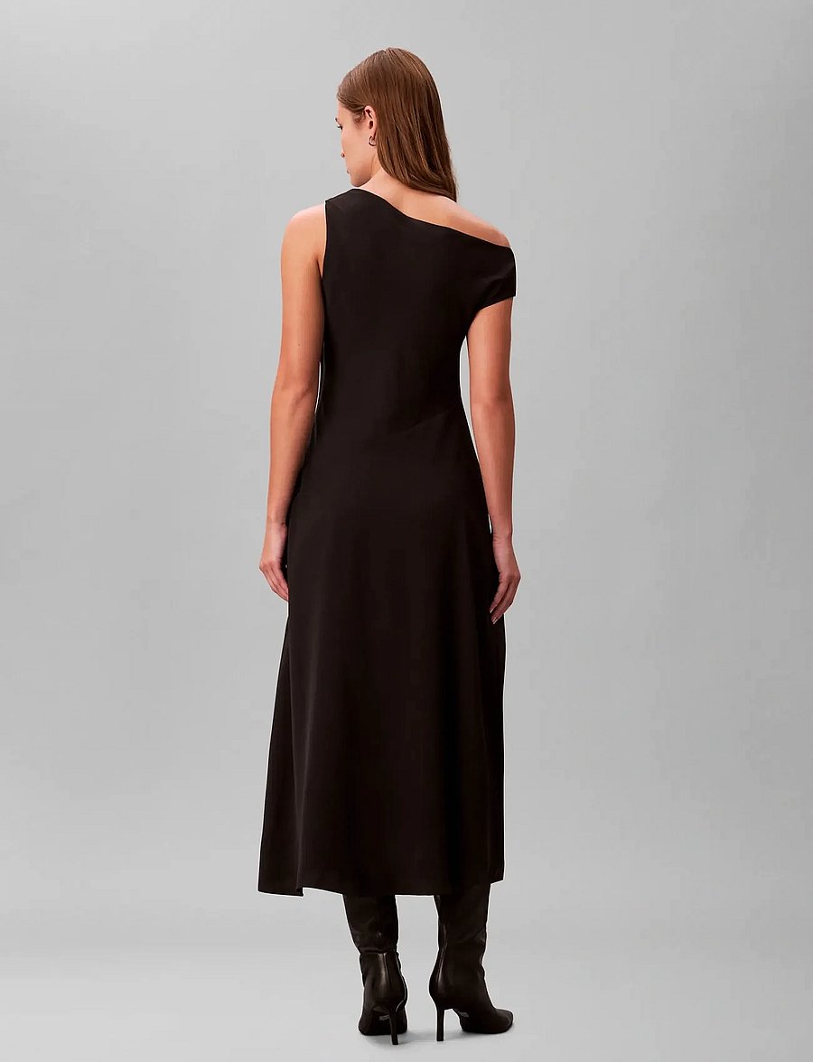 Calvin Klein - Crepe One Shoulder Dress - partykleider - black - 5