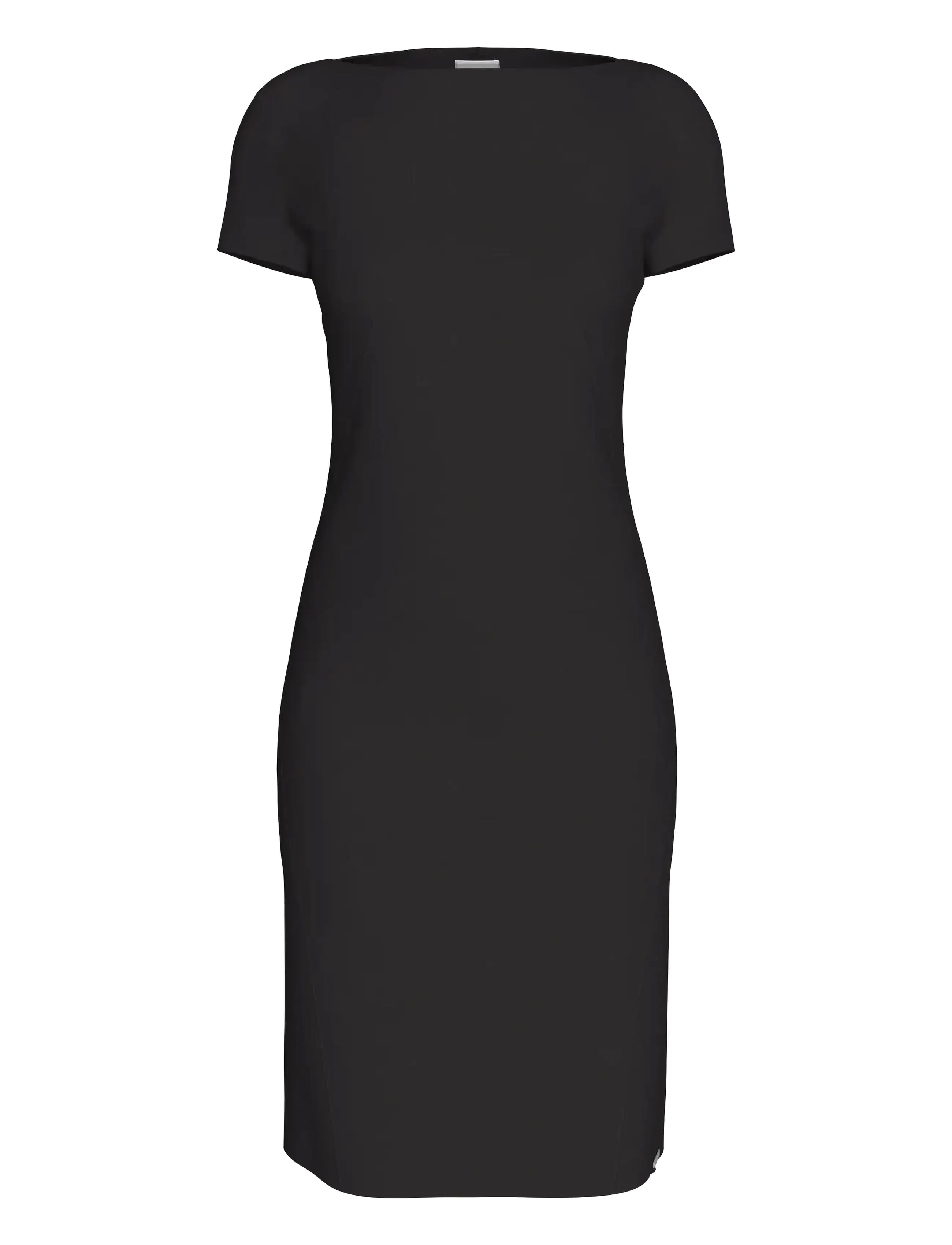 Calvin Klein Stretch Crepe Boat Neck SS Dress - Klänningar - BLACK / black