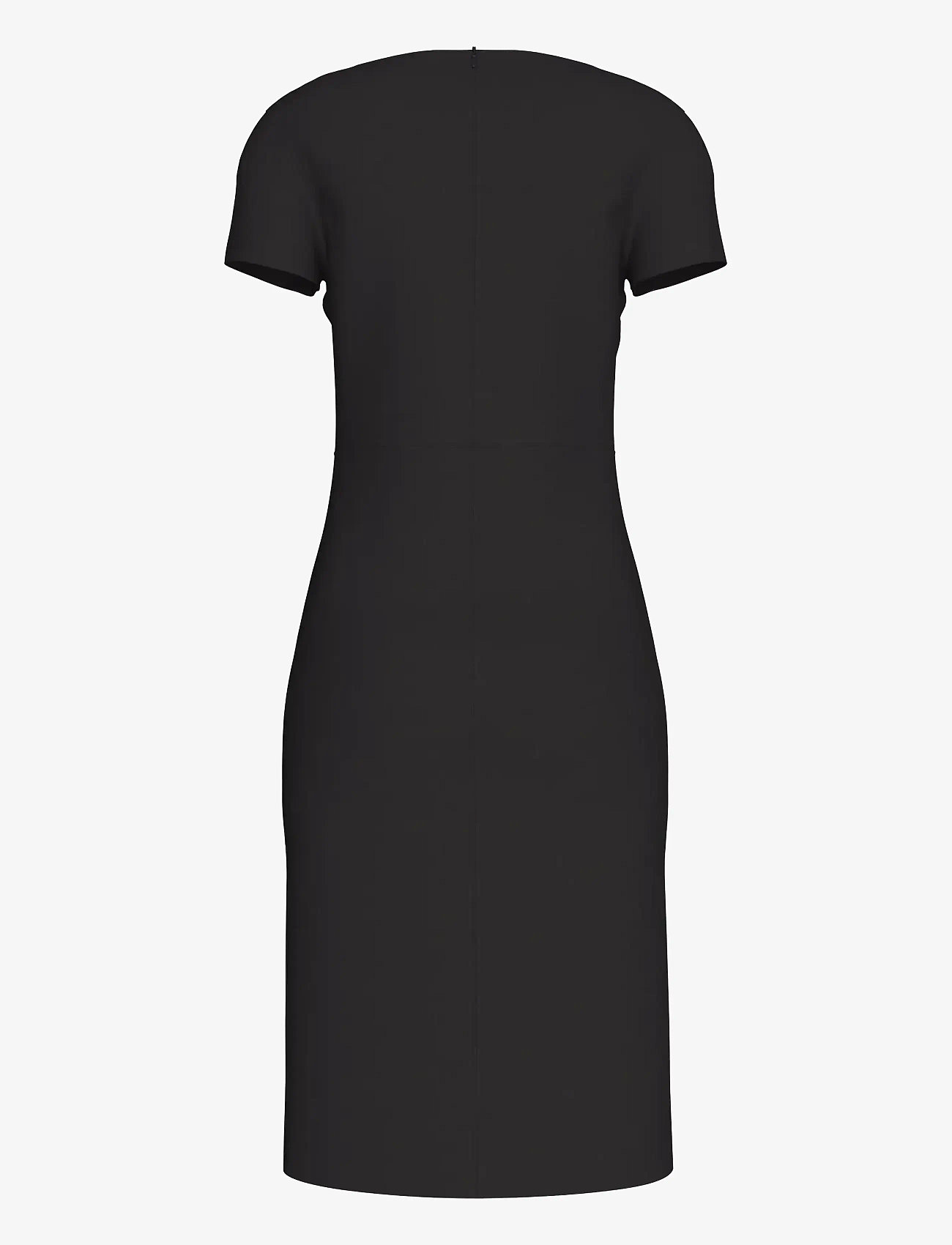 Calvin Klein - Stretch Crepe Boat Neck SS Dress - robes midi - black - 2