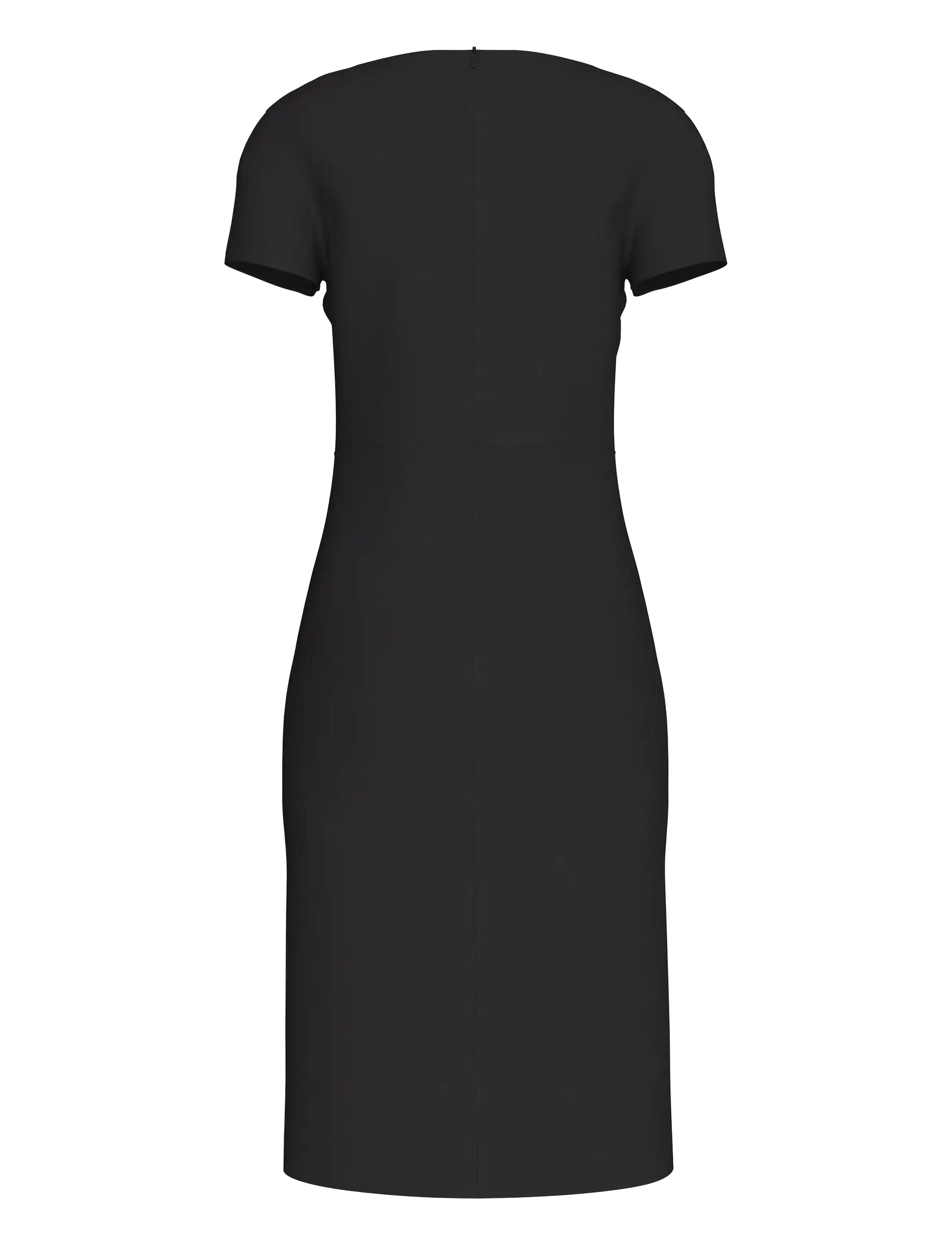 Calvin Klein - Stretch Crepe Boat Neck SS Dress - midi dresses - black - 2