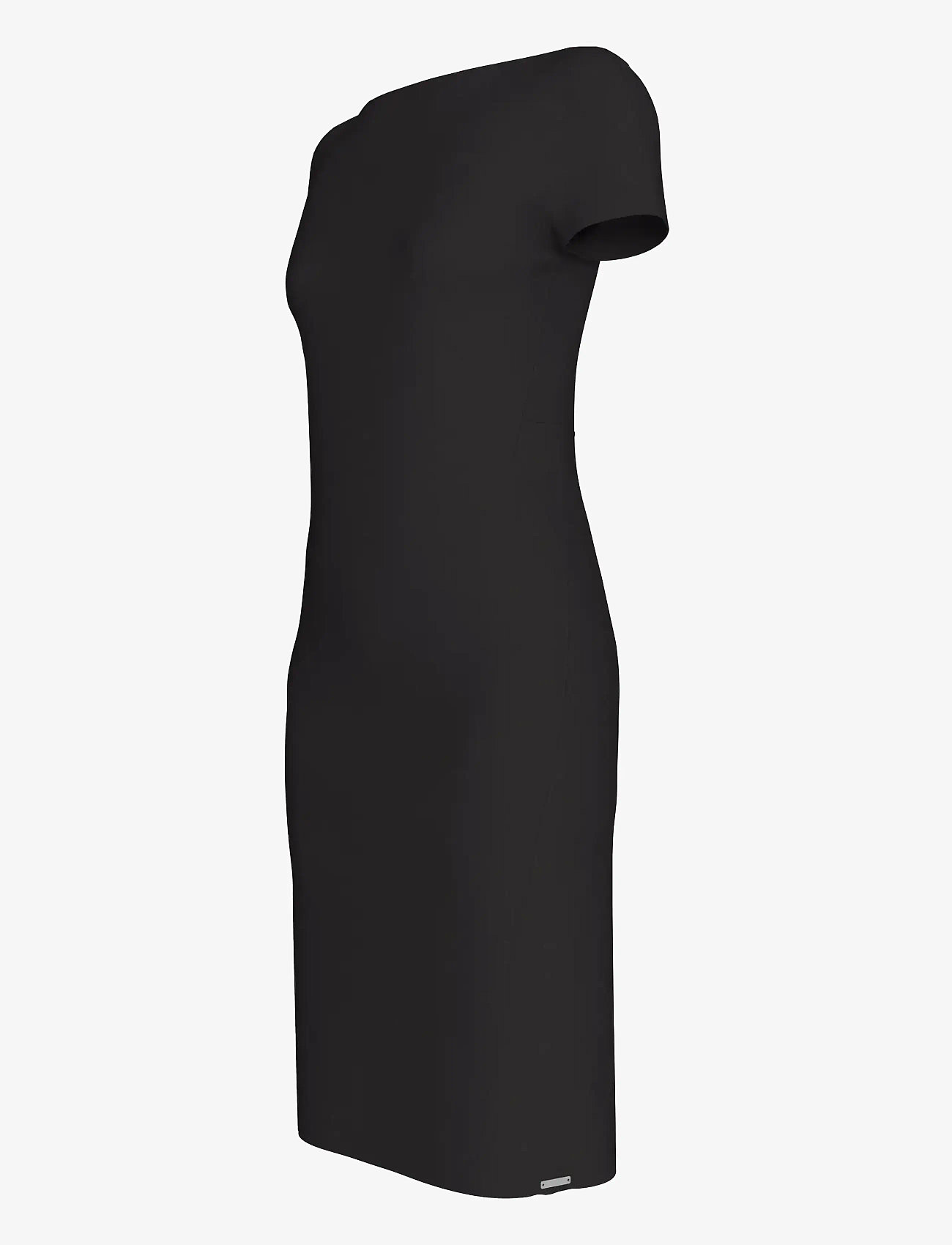 Calvin Klein - Stretch Crepe Boat Neck SS Dress - robes midi - black - 3