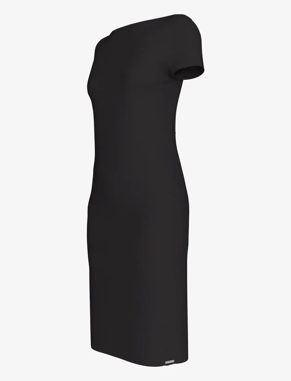 Calvin Klein - Stretch Crepe Boat Neck SS Dress - midiklänningar - black - 3