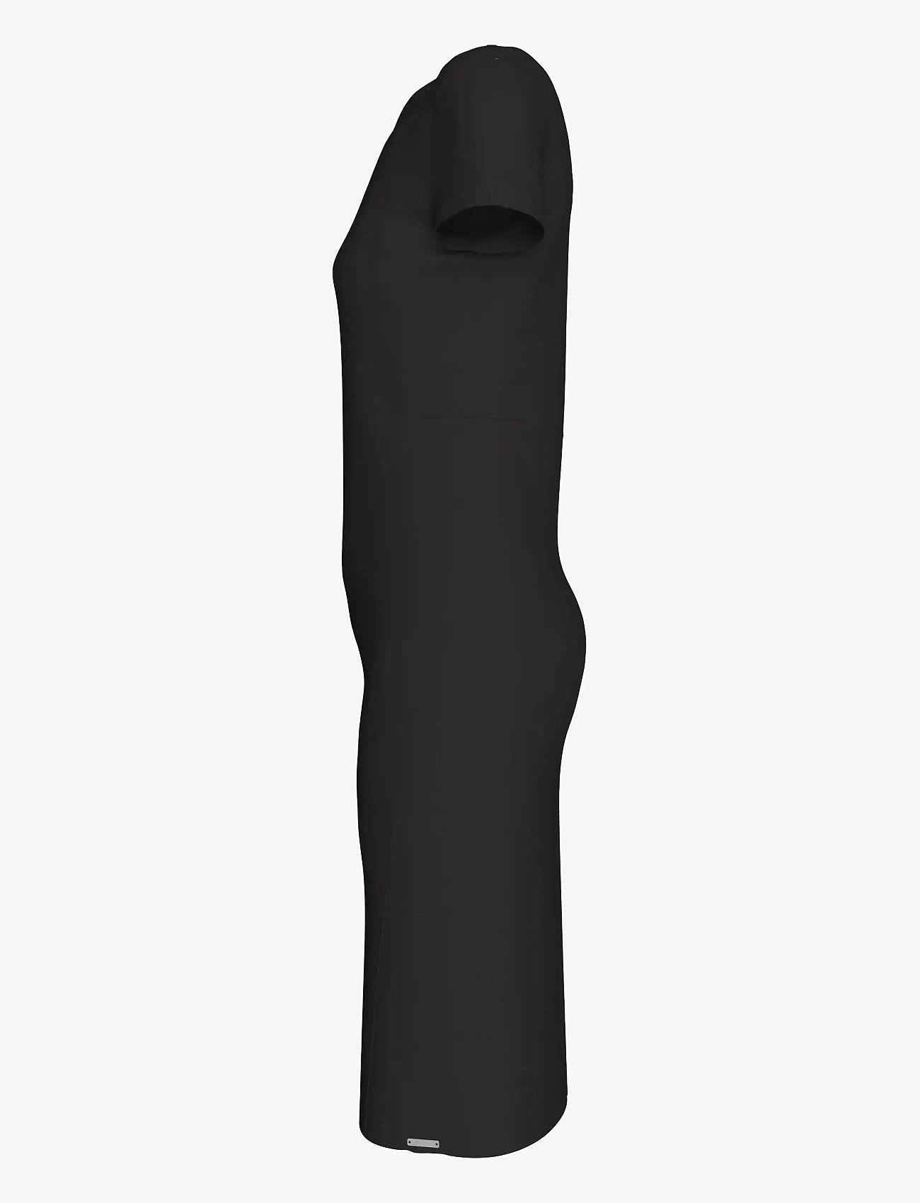 Calvin Klein - Stretch Crepe Boat Neck SS Dress - robes midi - black - 4