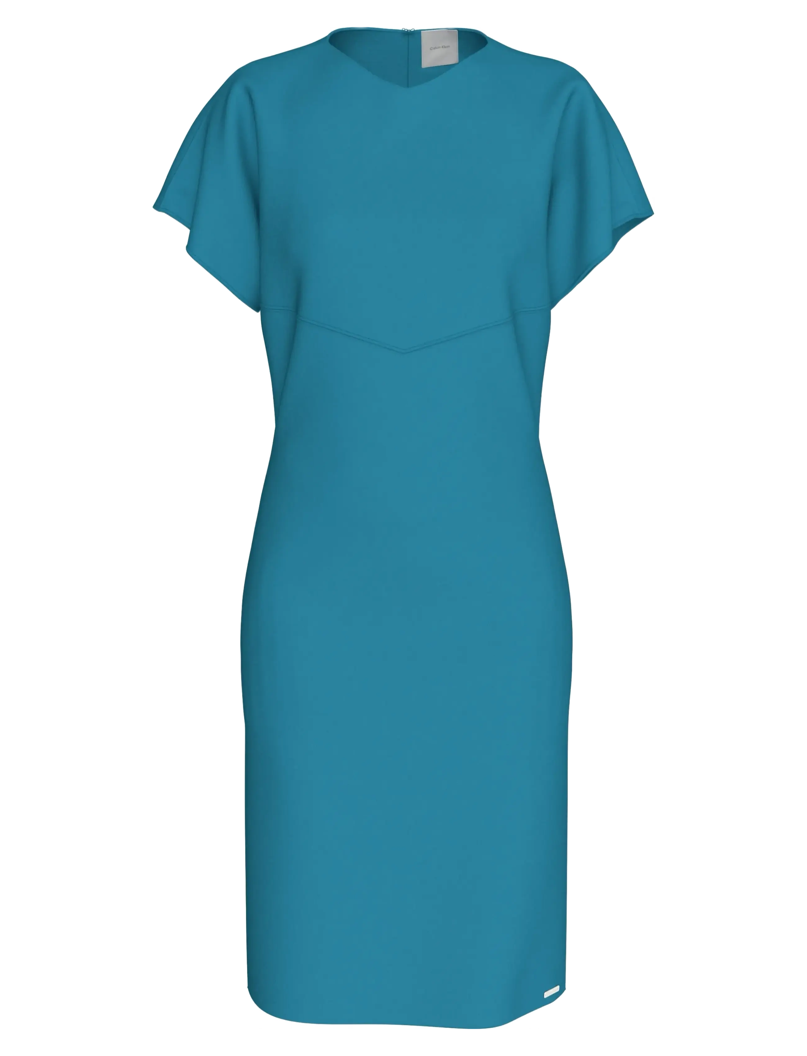 Calvin Klein Stretch Crepe SS Dress - Calvin Klein - BLUE MOON / blue
