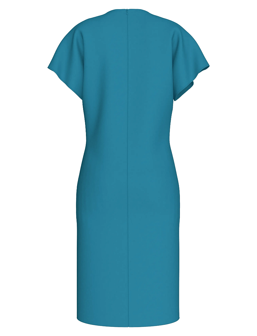 Calvin Klein - Stretch Crepe SS Dress - midimekot - blue moon - 1