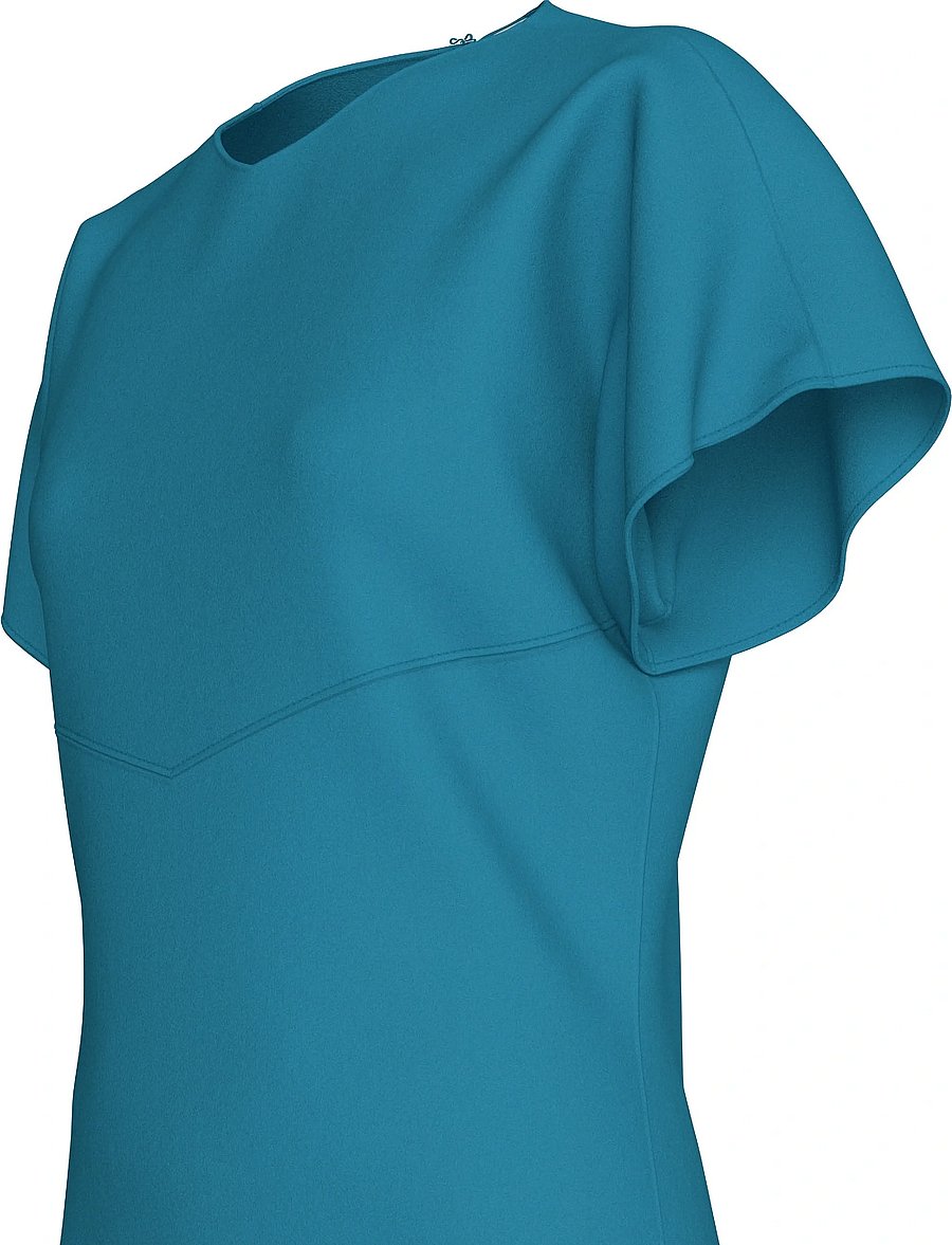 Calvin Klein - Stretch Crepe SS Dress - midimekot - blue moon - 2
