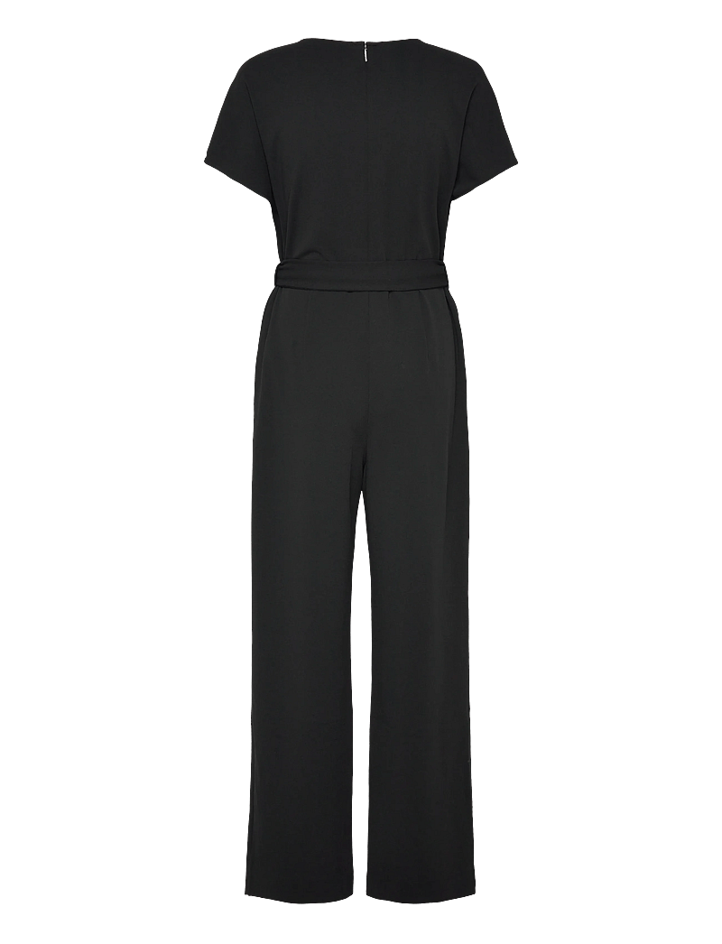 Calvin Klein - Stretch Crepe Jumpsuit with Belt - buksedragter - black - 2