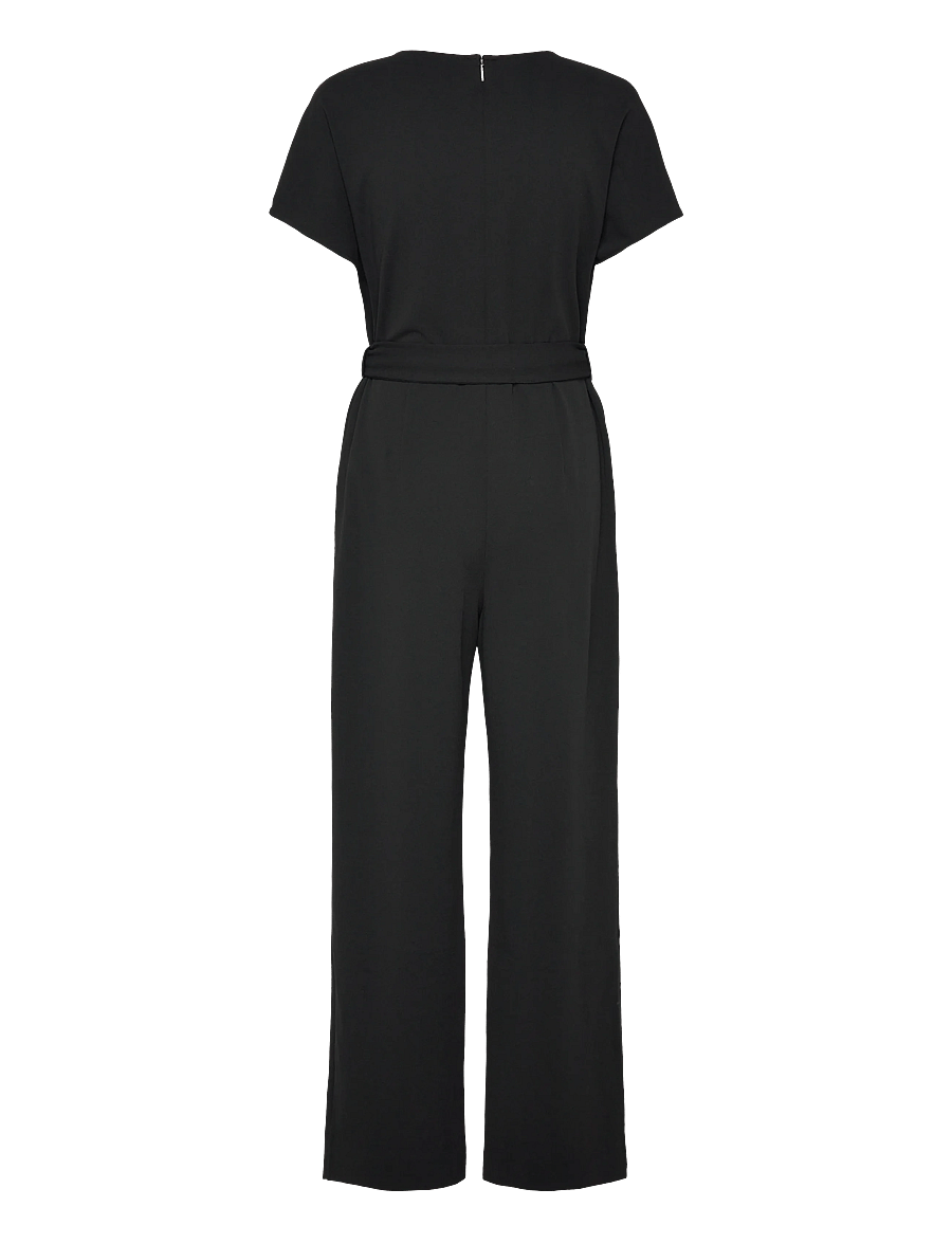 Calvin Klein - Stretch Crepe Jumpsuit with Belt - black - 2