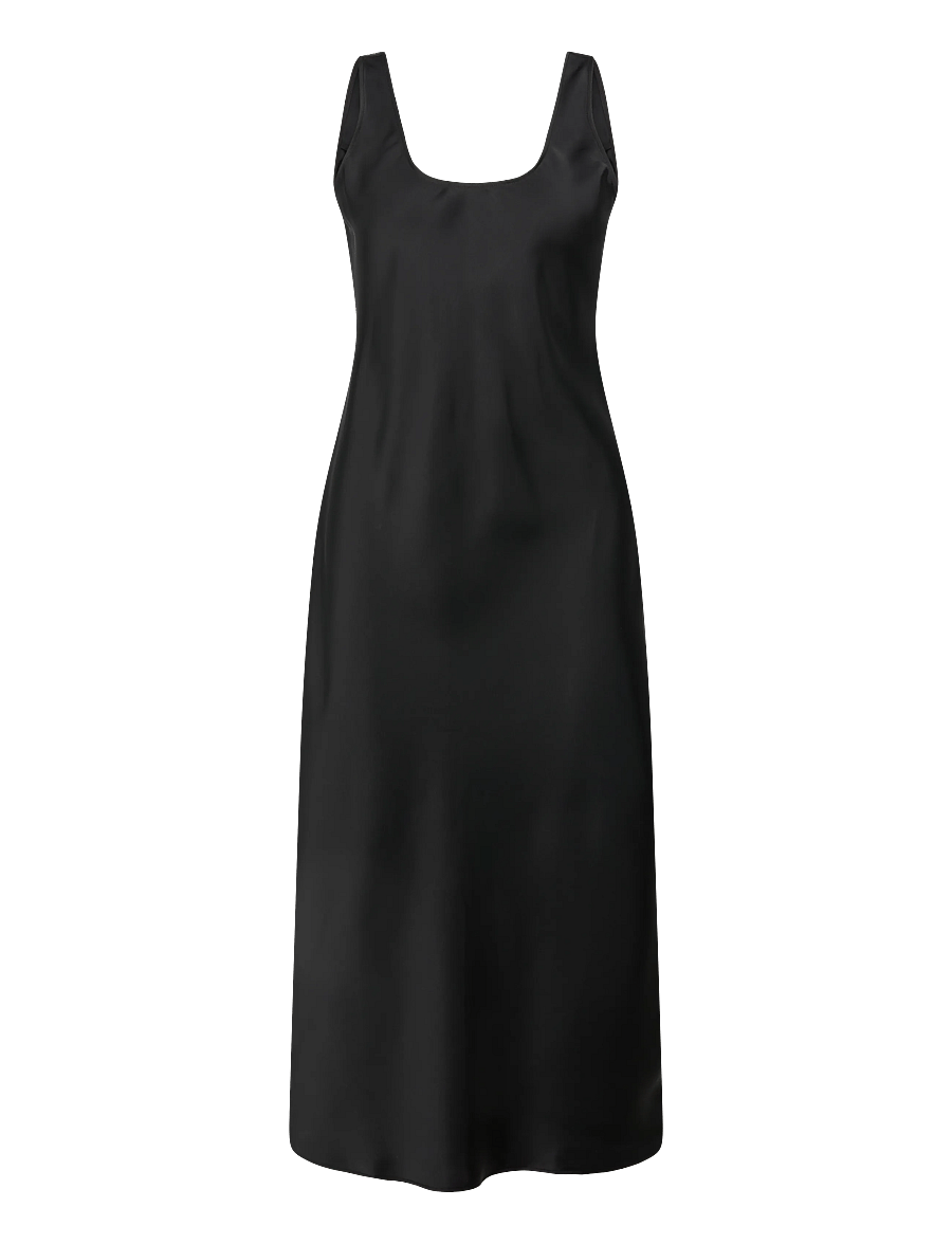Calvin Klein - Matte Shine Satin Hero Slip Dres - schlupfkleider - black - 1