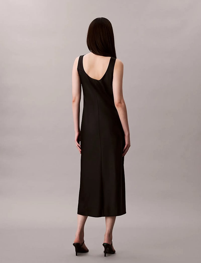 Calvin Klein - Matte Shine Satin Hero Slip Dres - schlupfkleider - black - 3