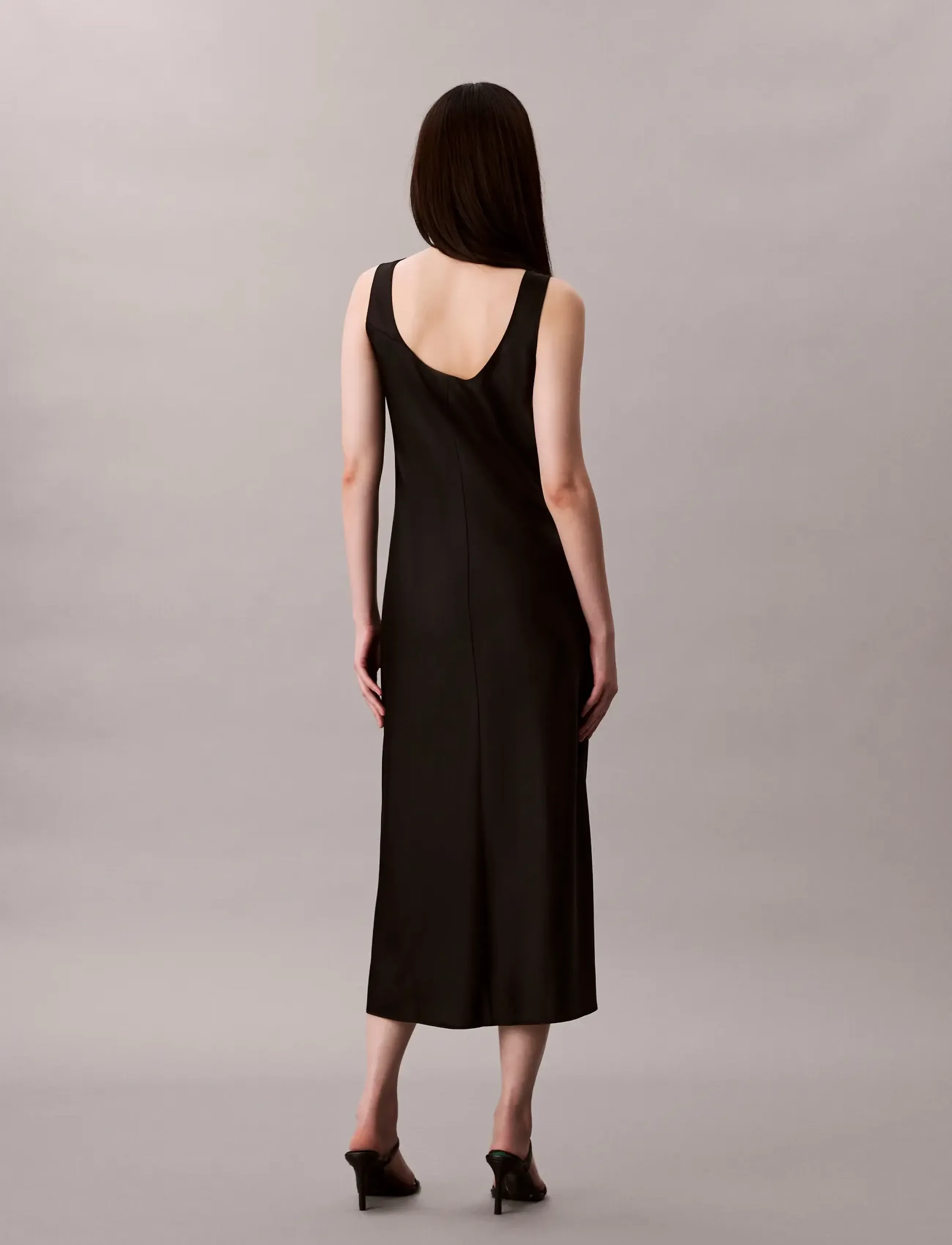 Calvin Klein - Matte Shine Satin Hero Slip Dres - slip dresses - black - 3