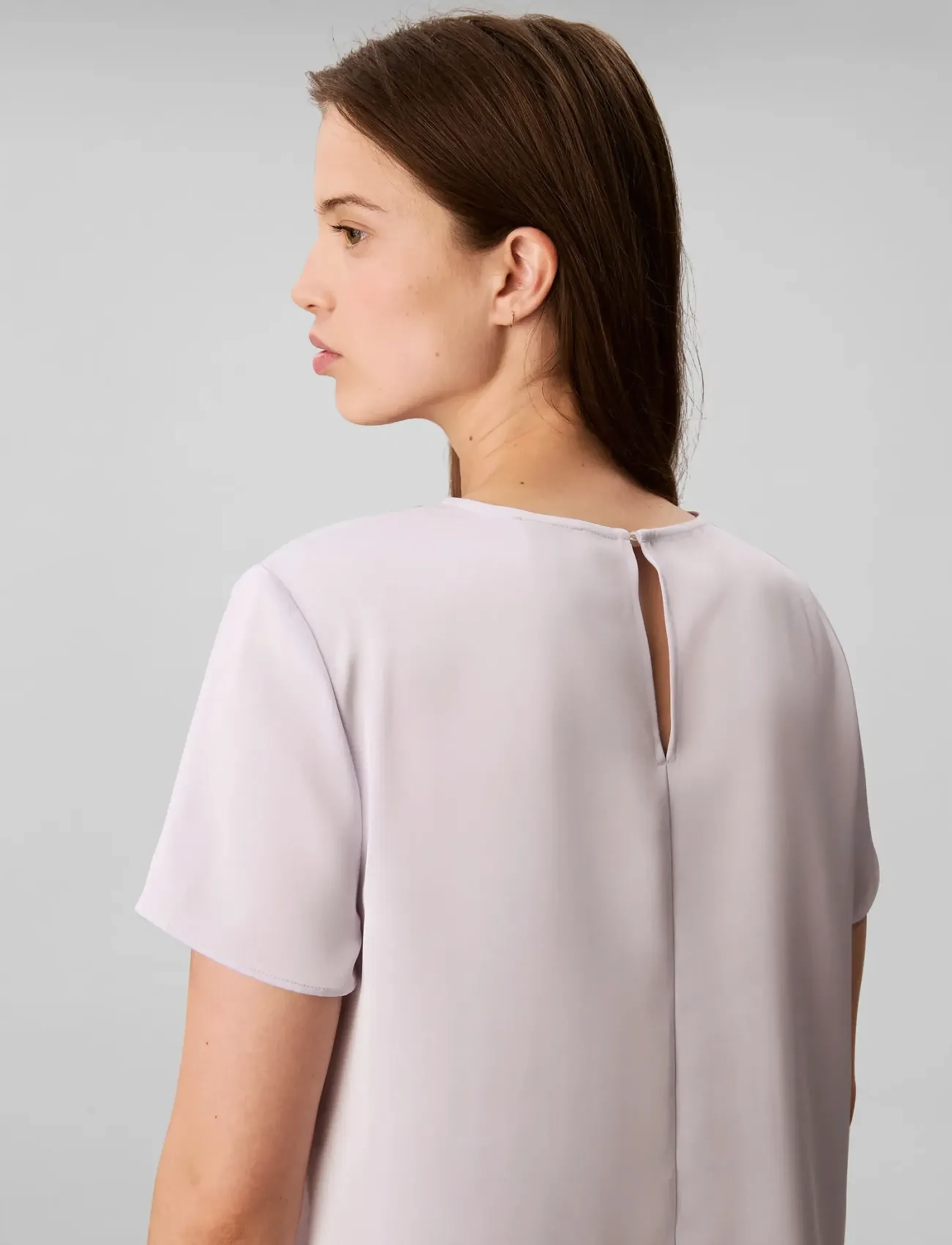 Calvin Klein - Matte Shine Satin SS Shell Top - t-shirts - lacey lilac - 4