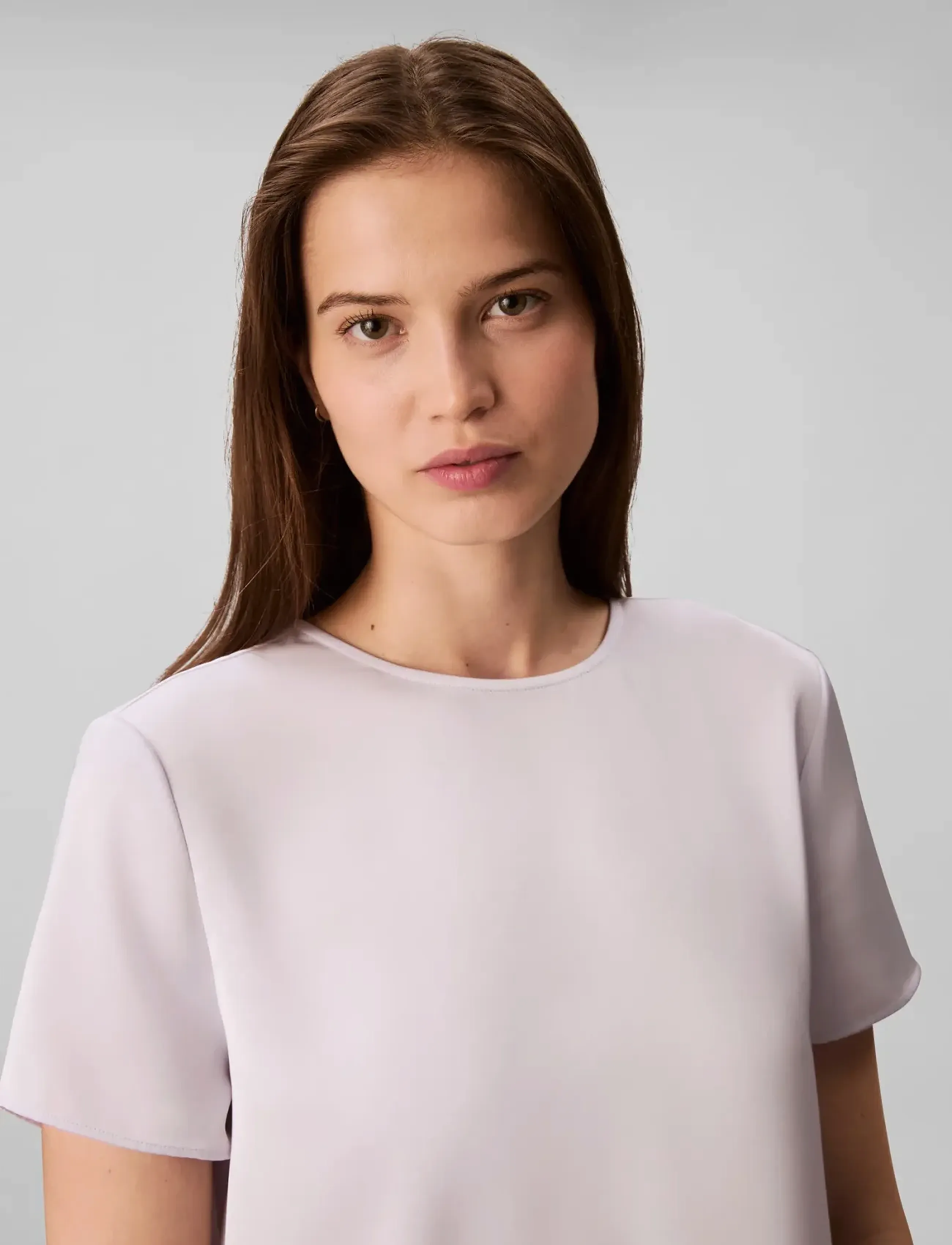 Calvin Klein - Matte Shine Satin SS Shell Top - t-shirts - lacey lilac - 5
