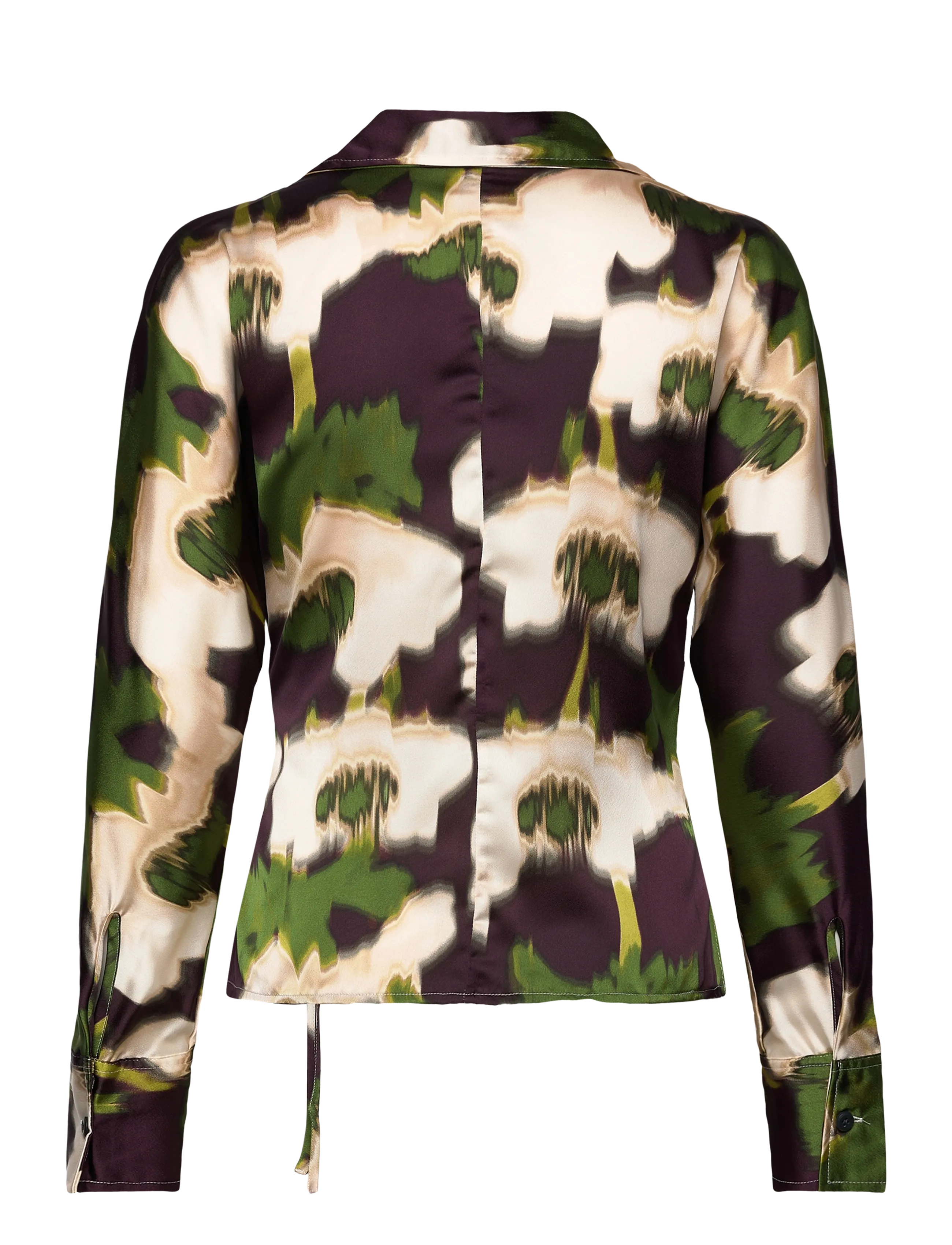 Calvin Klein - Printed Satin LS Tie Top - 19645 csw25f_p020+1_black - 2