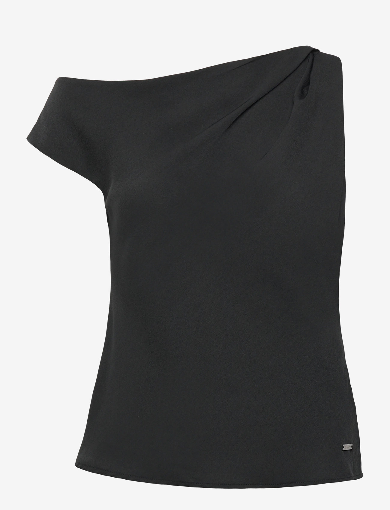 Calvin Klein - Crepe One Shoulder Top - linnen - black - 0