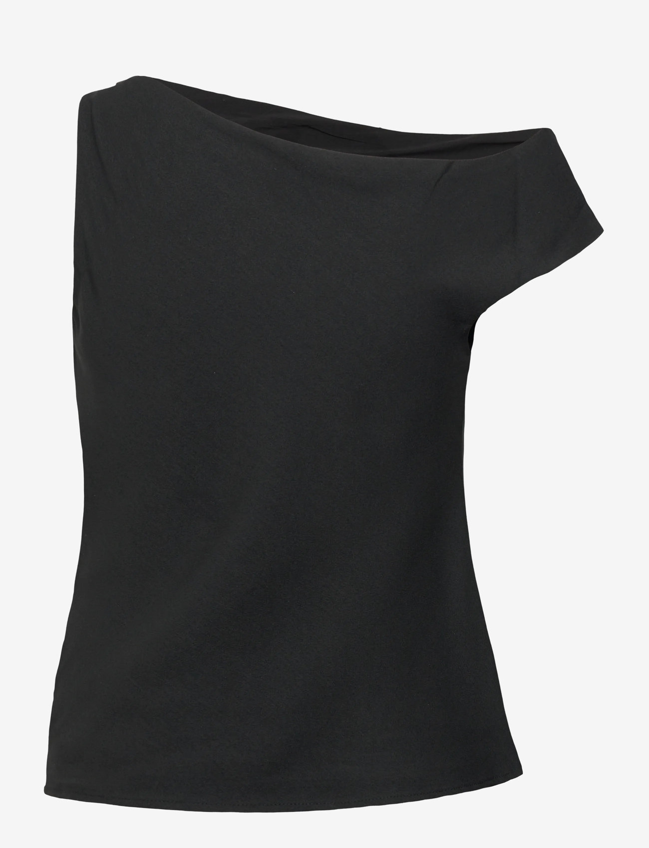 Calvin Klein - Crepe One Shoulder Top - linnen - black - 1